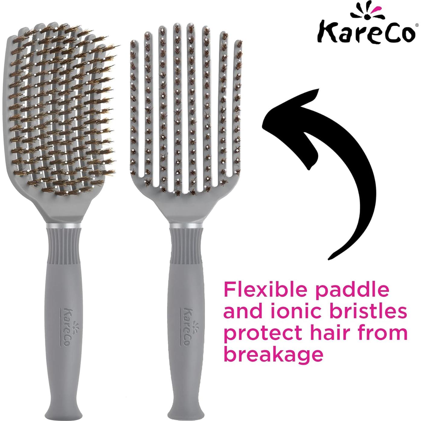 Cepillo Paddle Flexible KareCo Tangle Buster 25.9cm Gris