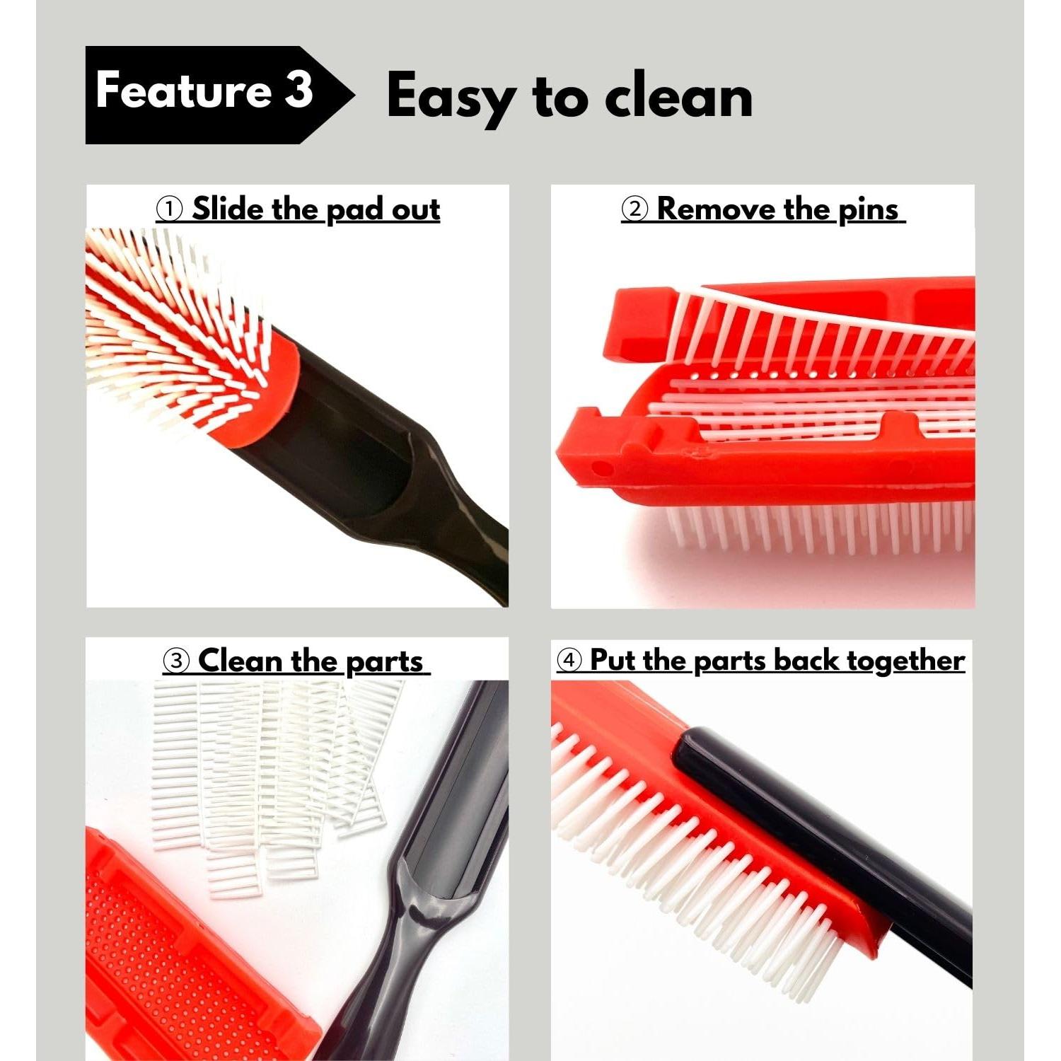 Cepillo Desenredante MDSTYLE para Cabello Rizado y Grueso - Negro