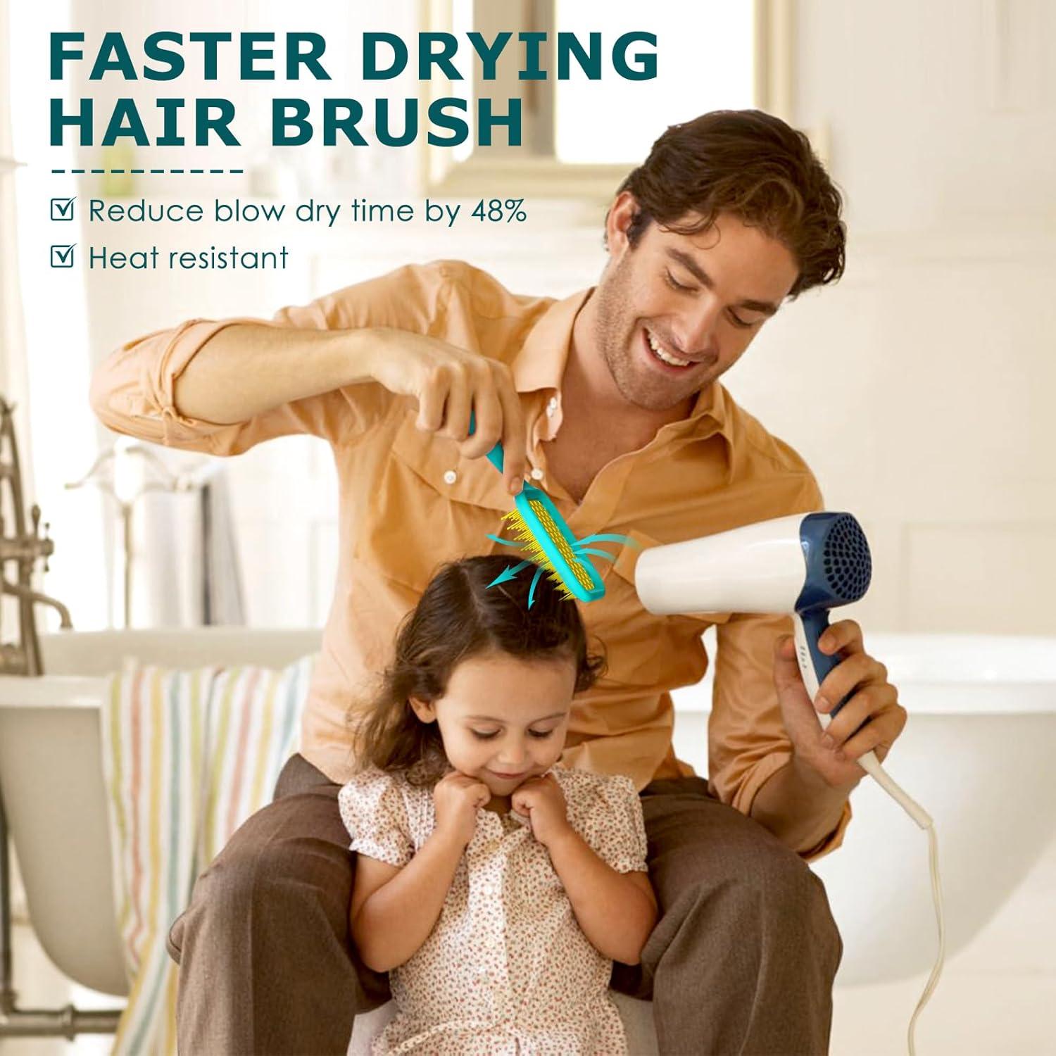 Cepillo Desenredante para Cabello Rizado SHINLEA Amarillo Azul