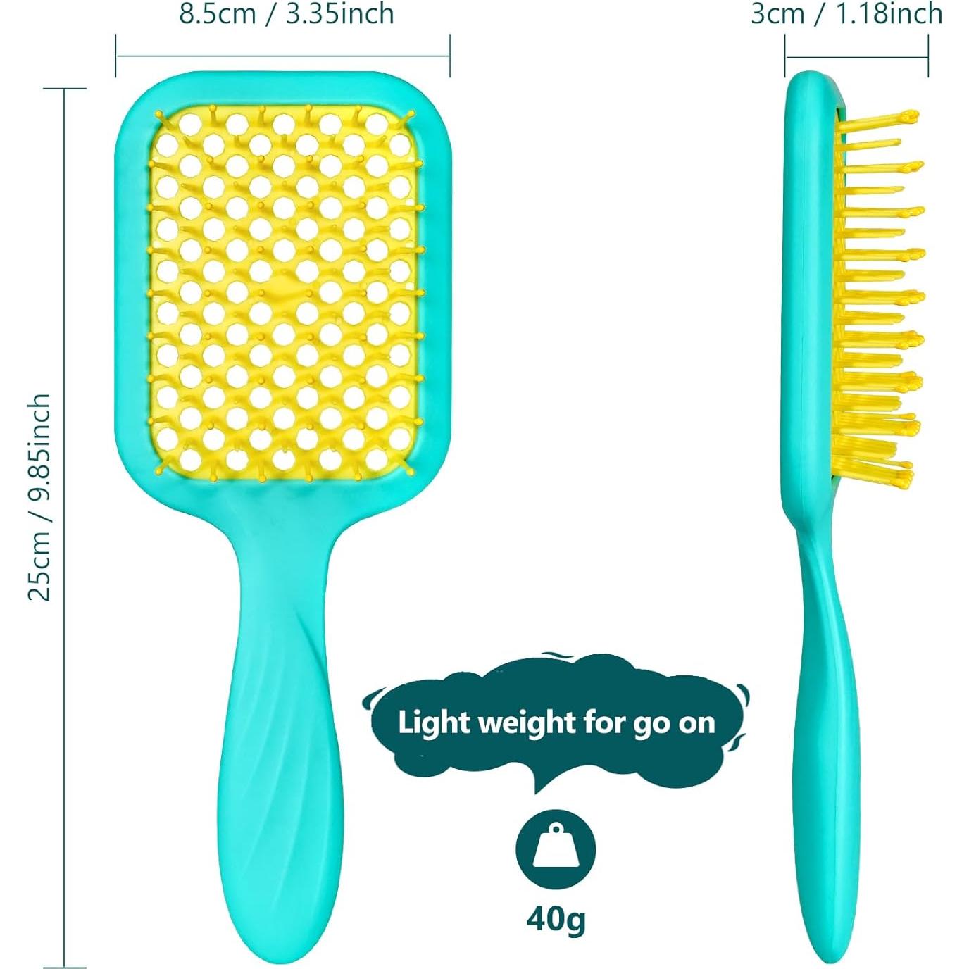 Cepillo Desenredante para Cabello Rizado SHINLEA Amarillo Azul