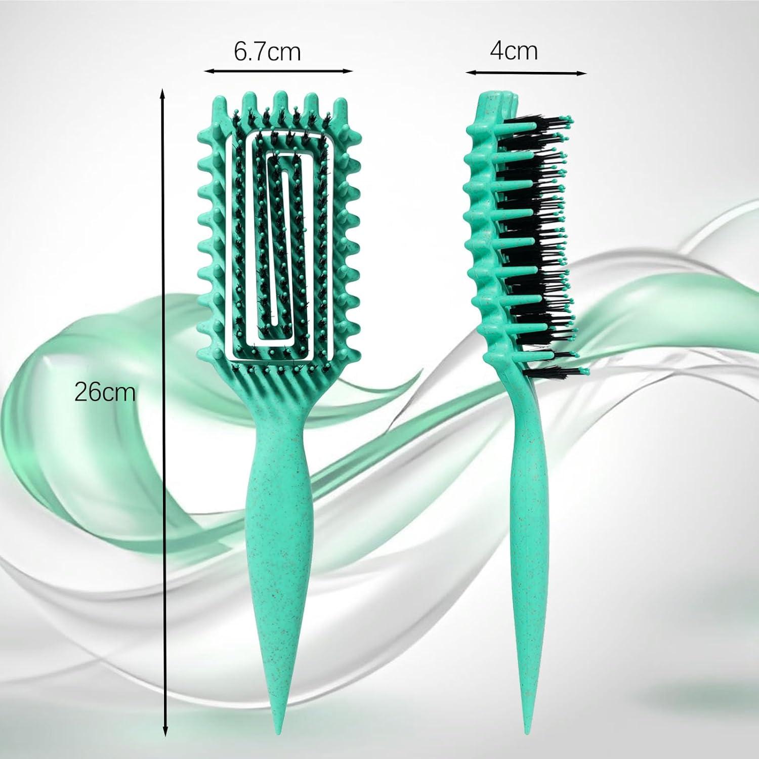 Cepillo Definidor de Rizos Evercomb Verde - Desenredante y Estilizador