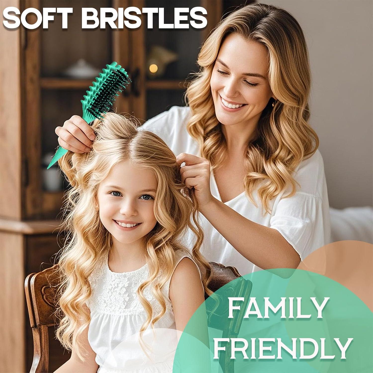 Cepillo Definidor de Rizos Evercomb Verde - Desenredante y Estilizador