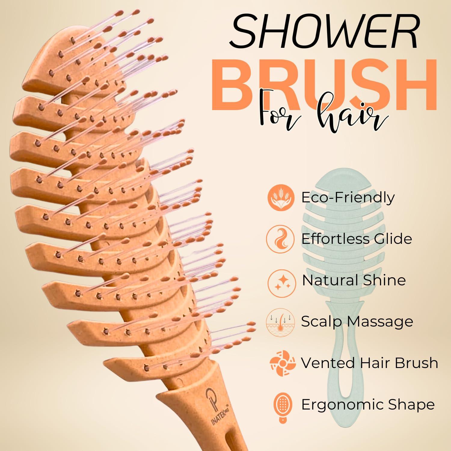 Set de 2 Cepillos Desenredantes Ecológicos Inatekpro - Cerdas Suaves