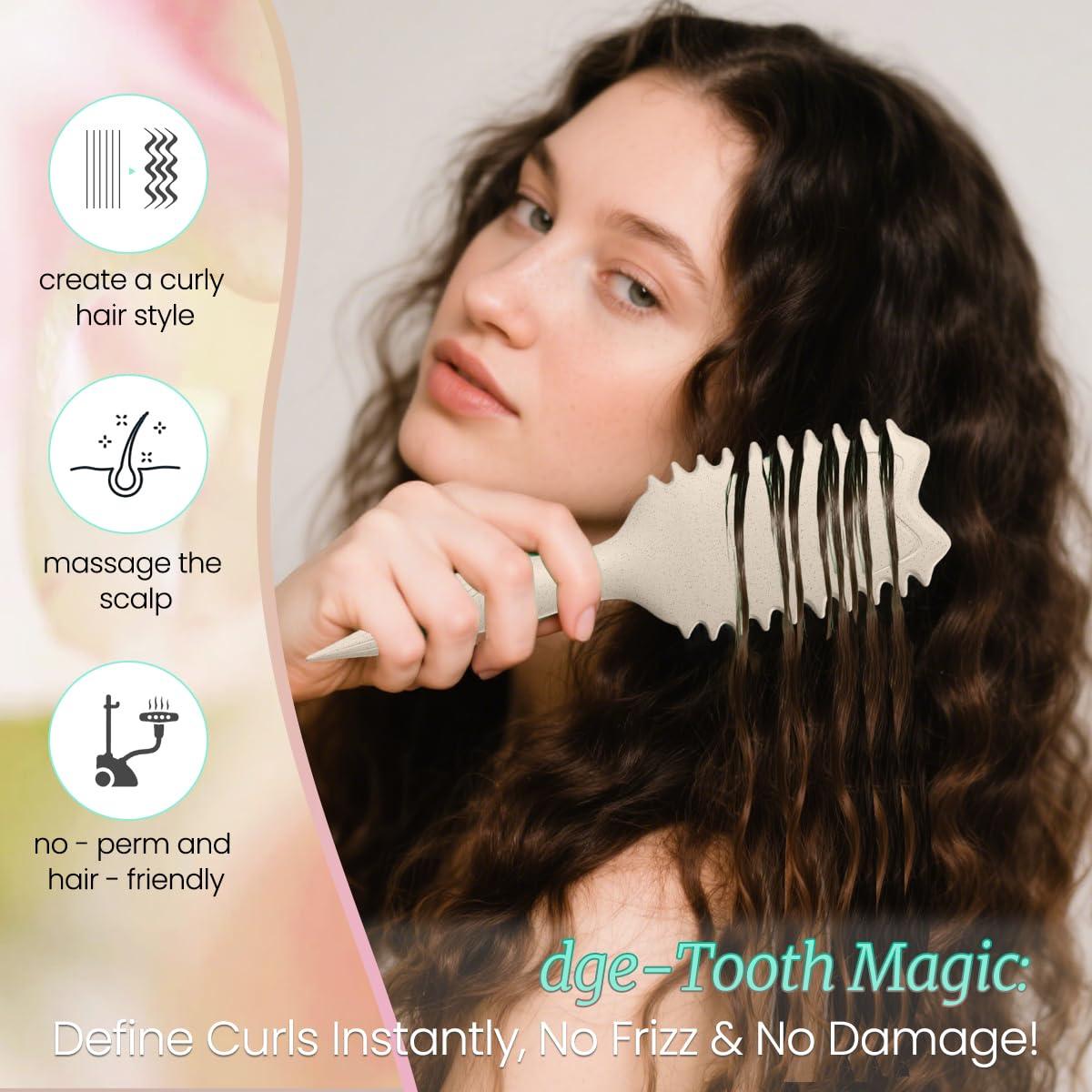 Cepillo Definidor de Rizos Kazunark con Cerda de Jabalí Beige