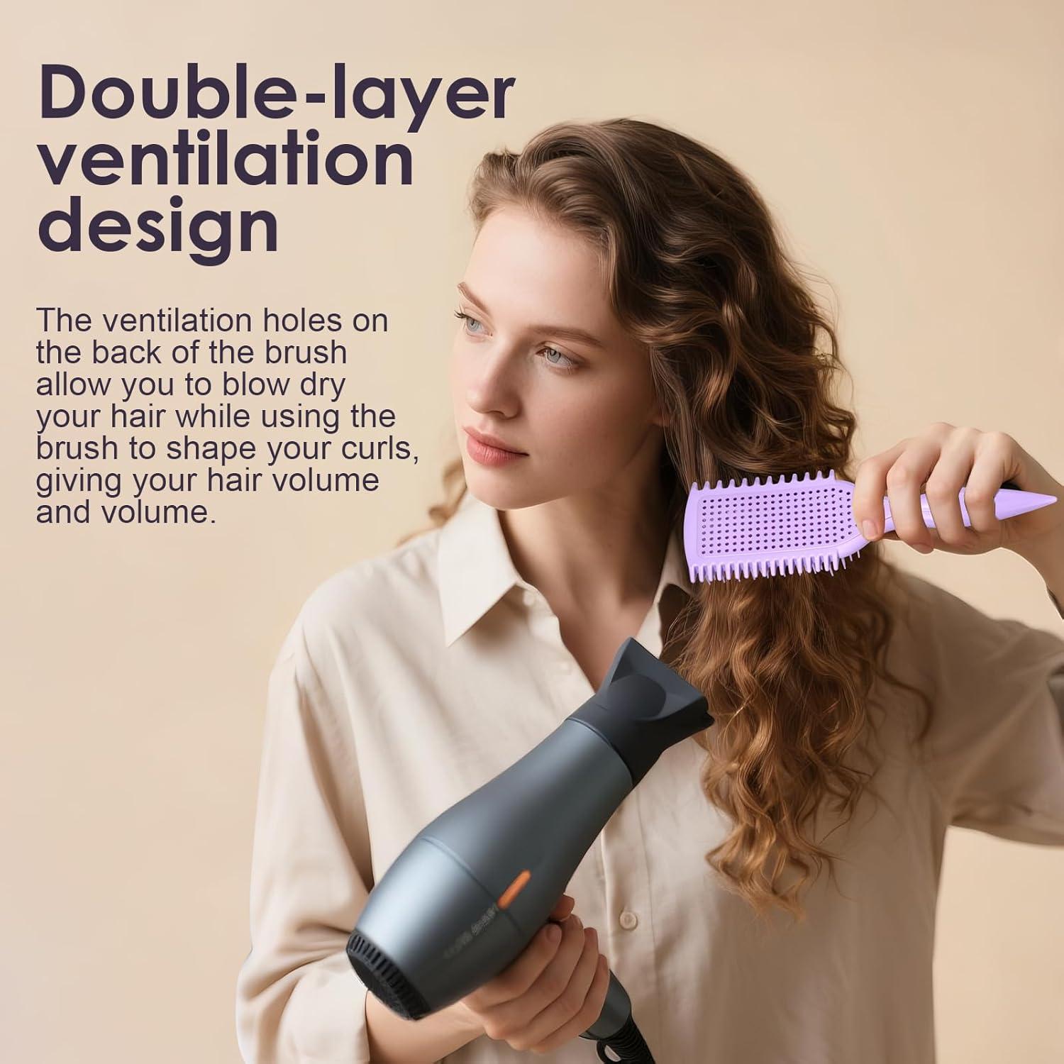 Cepillo Definidor y Desenredante QUWHE para Cabello Rizado