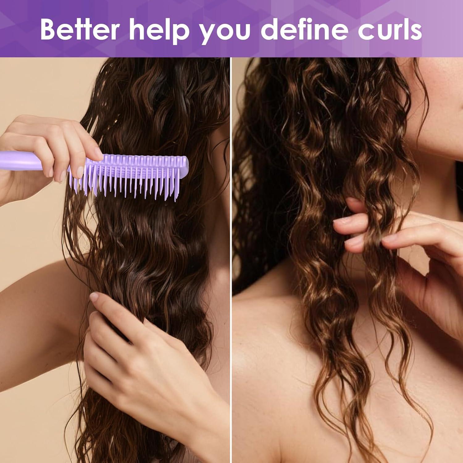 Cepillo Definidor y Desenredante QUWHE para Cabello Rizado