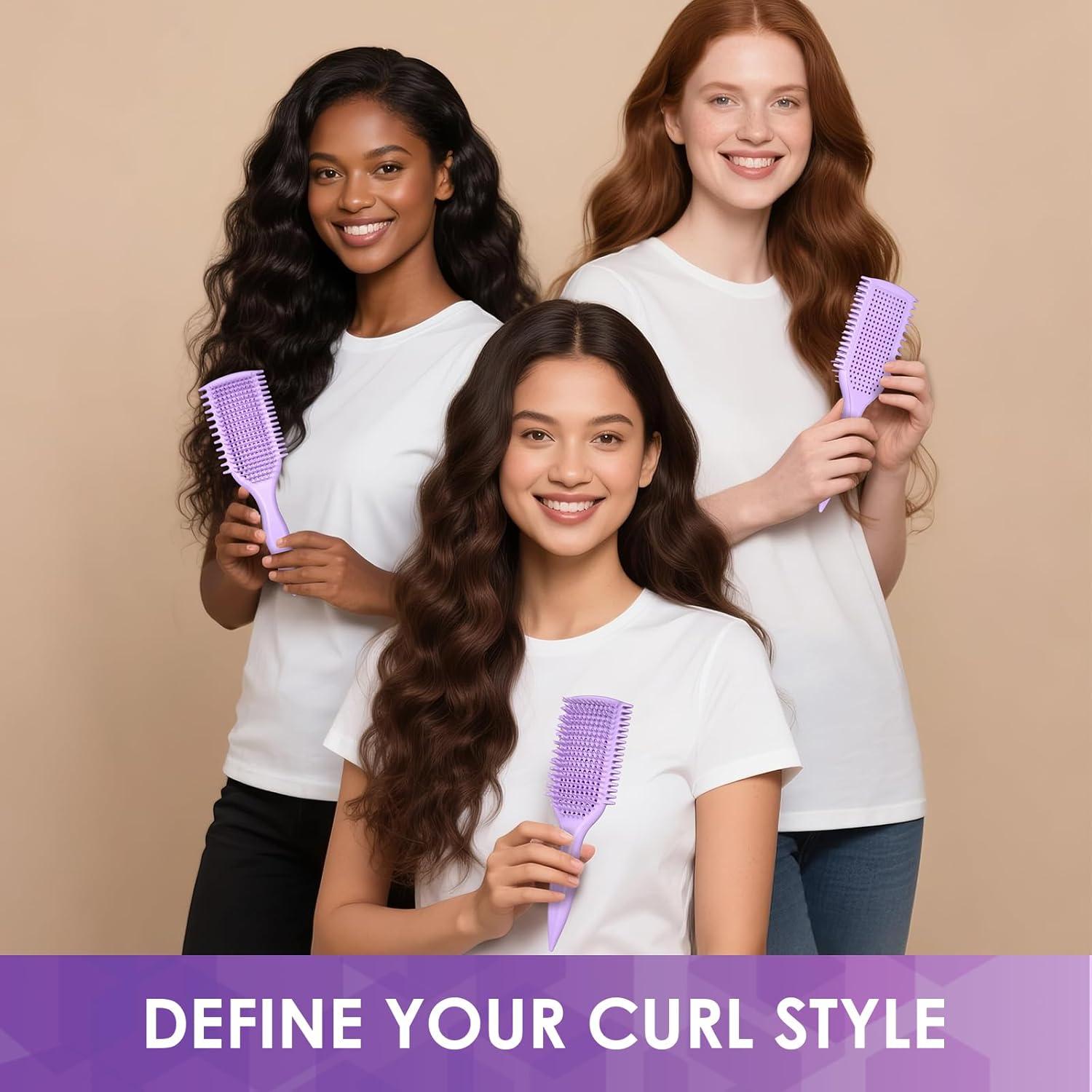 Cepillo Definidor y Desenredante QUWHE para Cabello Rizado