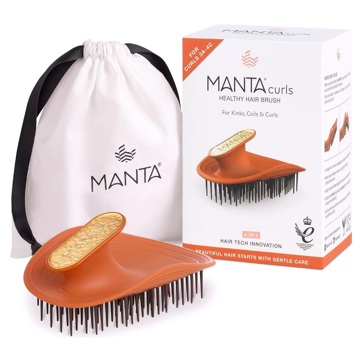 Cepillo Desenredante Manta Curls para Cabello Rizado Naranja