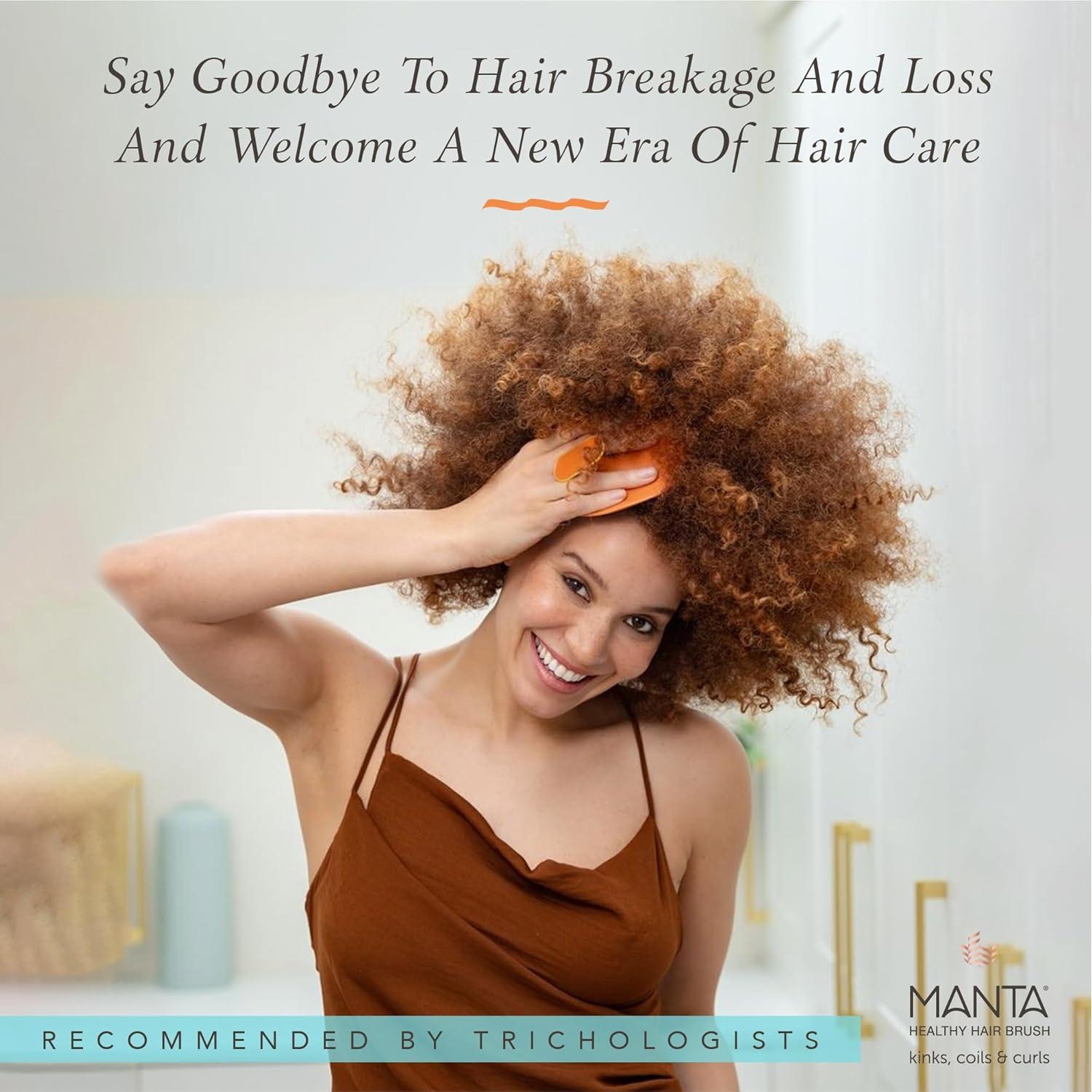 Cepillo Desenredante Manta Curls para Cabello Rizado Naranja