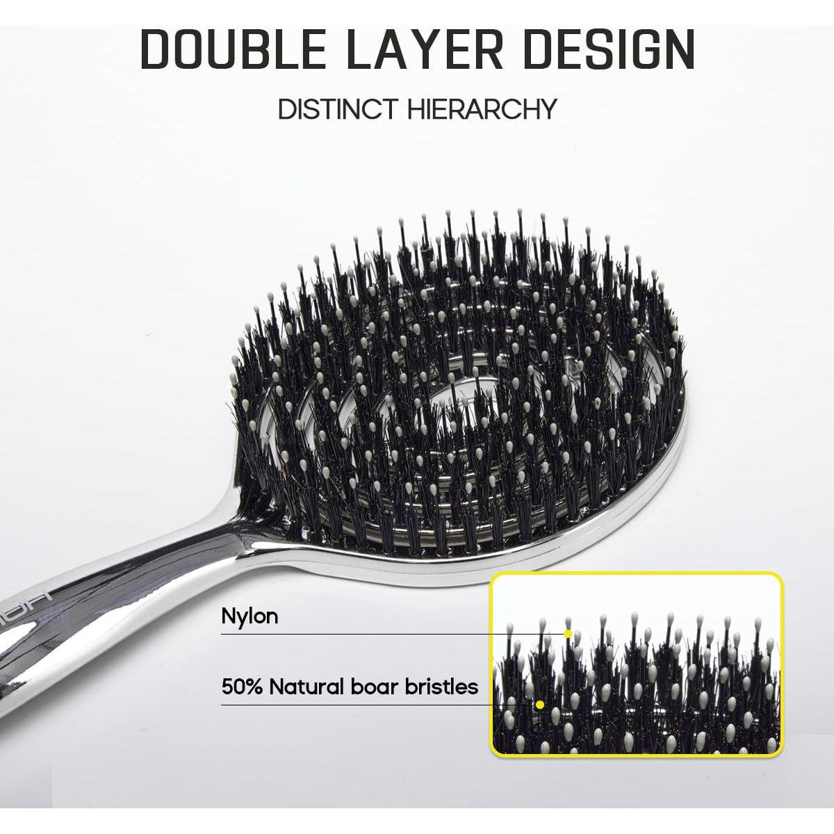 Cepillo Desenredador HALOVIDA con Cerdas de Jabalí y Nylon