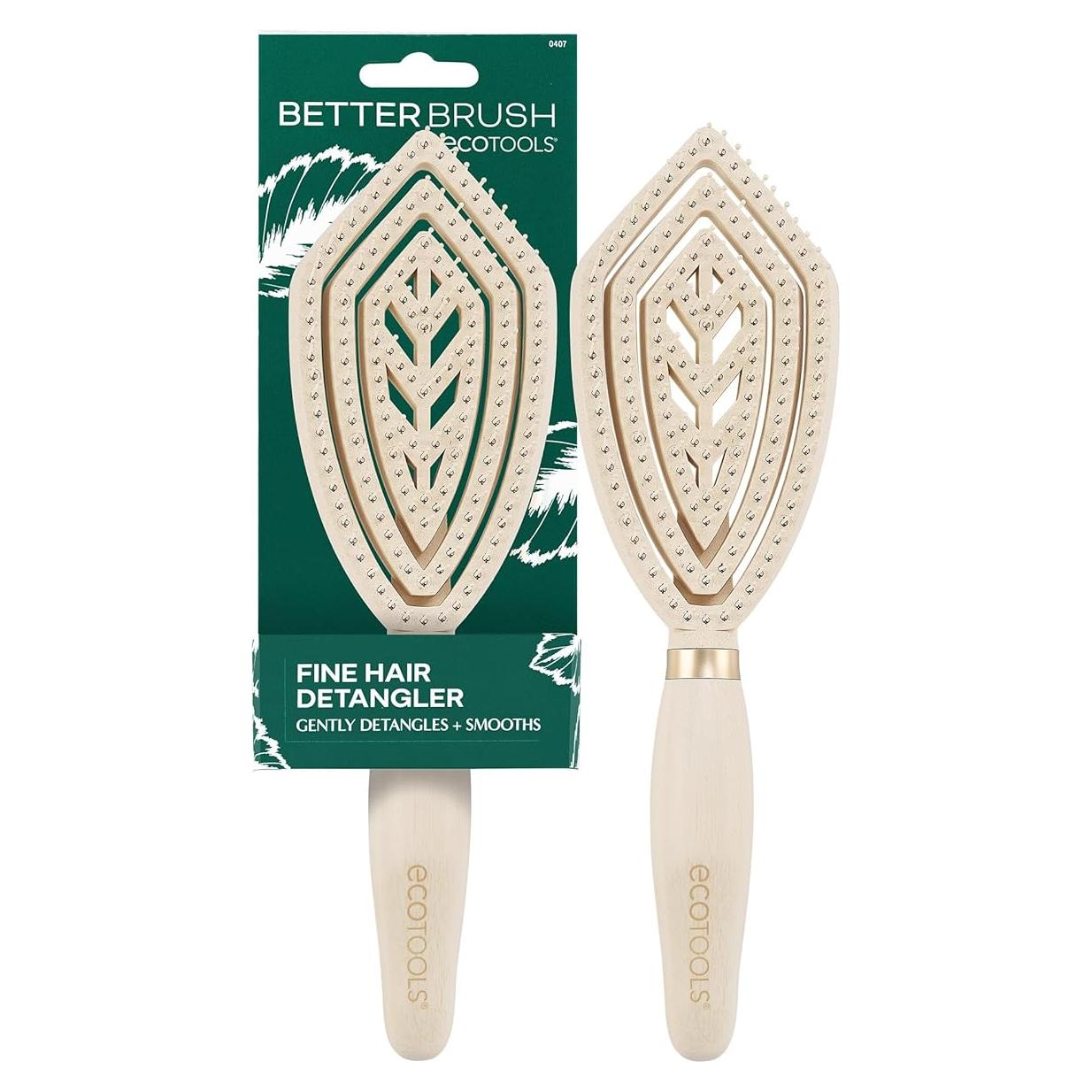 Desenredador de Cabello Fino EcoTools - Cepillo Suavizante Vegano