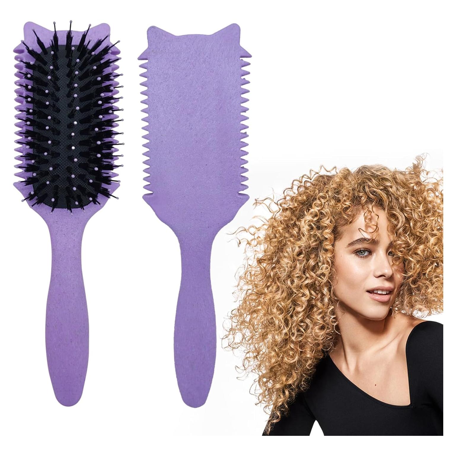 Cepillo para Cabello Rizado iDAOLI Morado - Define y Desenreda