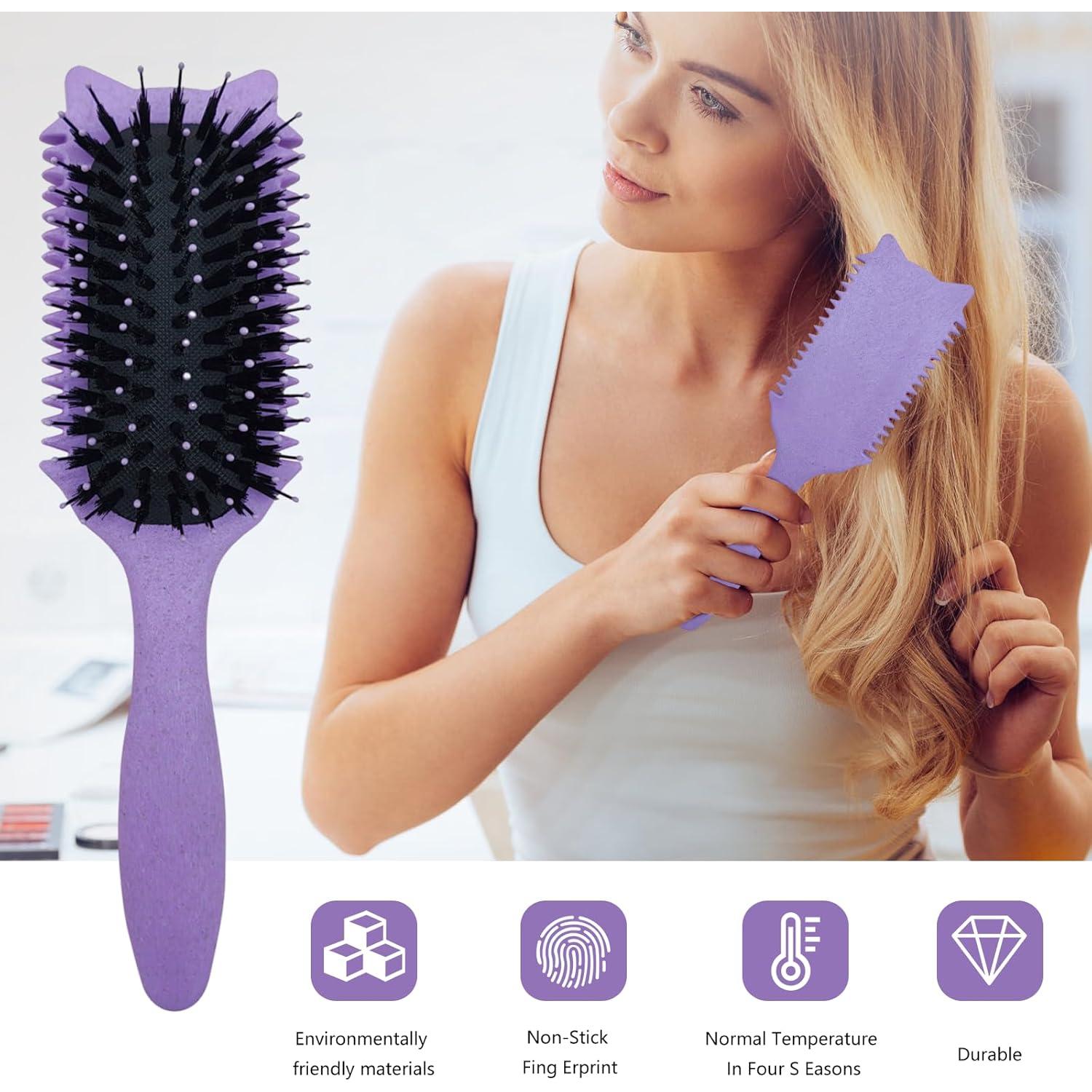 Cepillo para Cabello Rizado iDAOLI Morado - Define y Desenreda