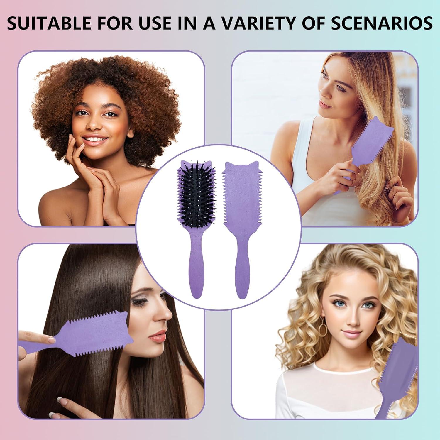 Cepillo para Cabello Rizado iDAOLI Morado - Define y Desenreda