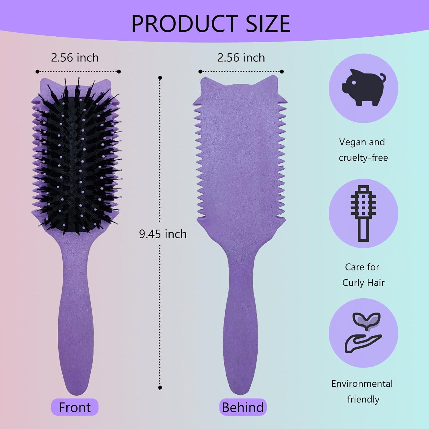 Cepillo para Cabello Rizado iDAOLI Morado - Define y Desenreda