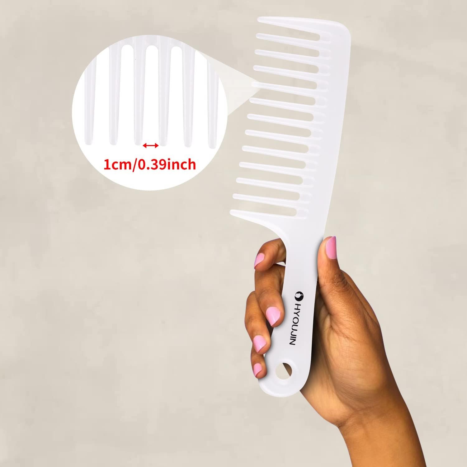 Peine Desenredante HYOUJIN Dientes Anchos Blanco 24.5cm