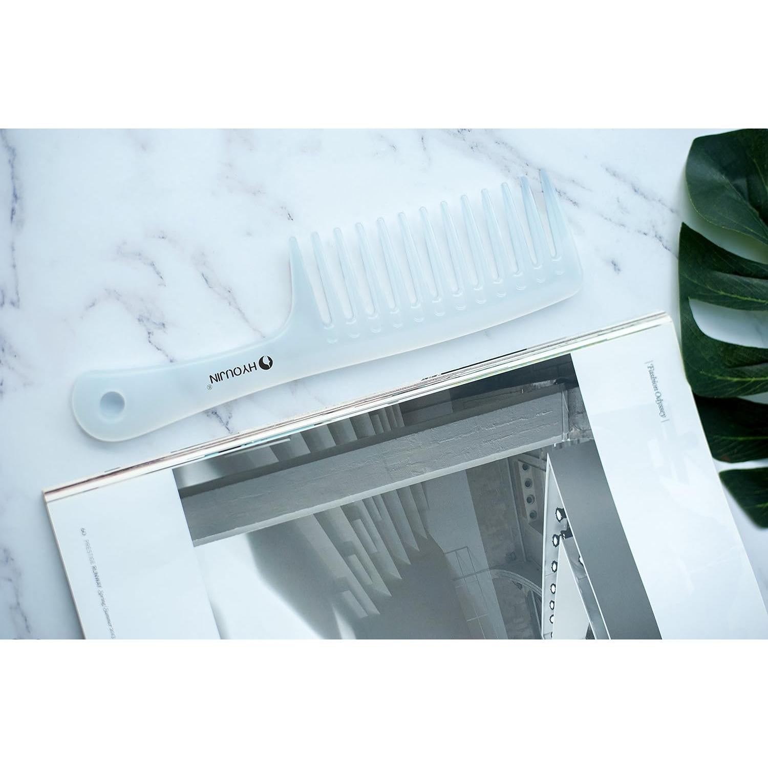 Peine Desenredante HYOUJIN Dientes Anchos Blanco 24.5cm