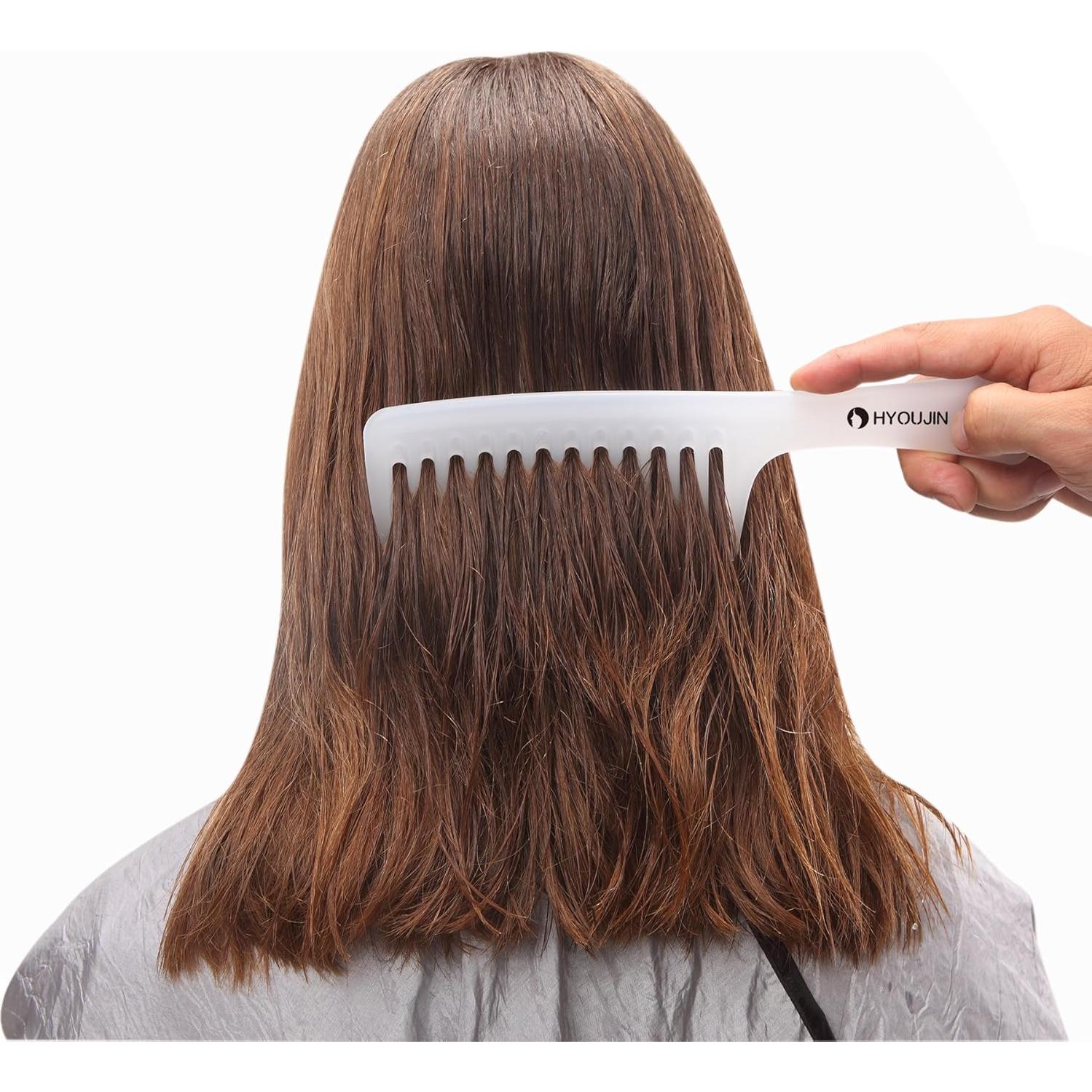 Peine Desenredante HYOUJIN Dientes Anchos Blanco 24.5cm