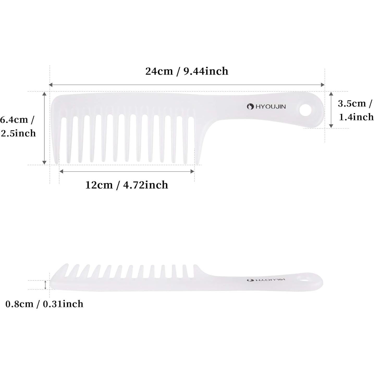 Peine Desenredante HYOUJIN Dientes Anchos Blanco 24.5cm