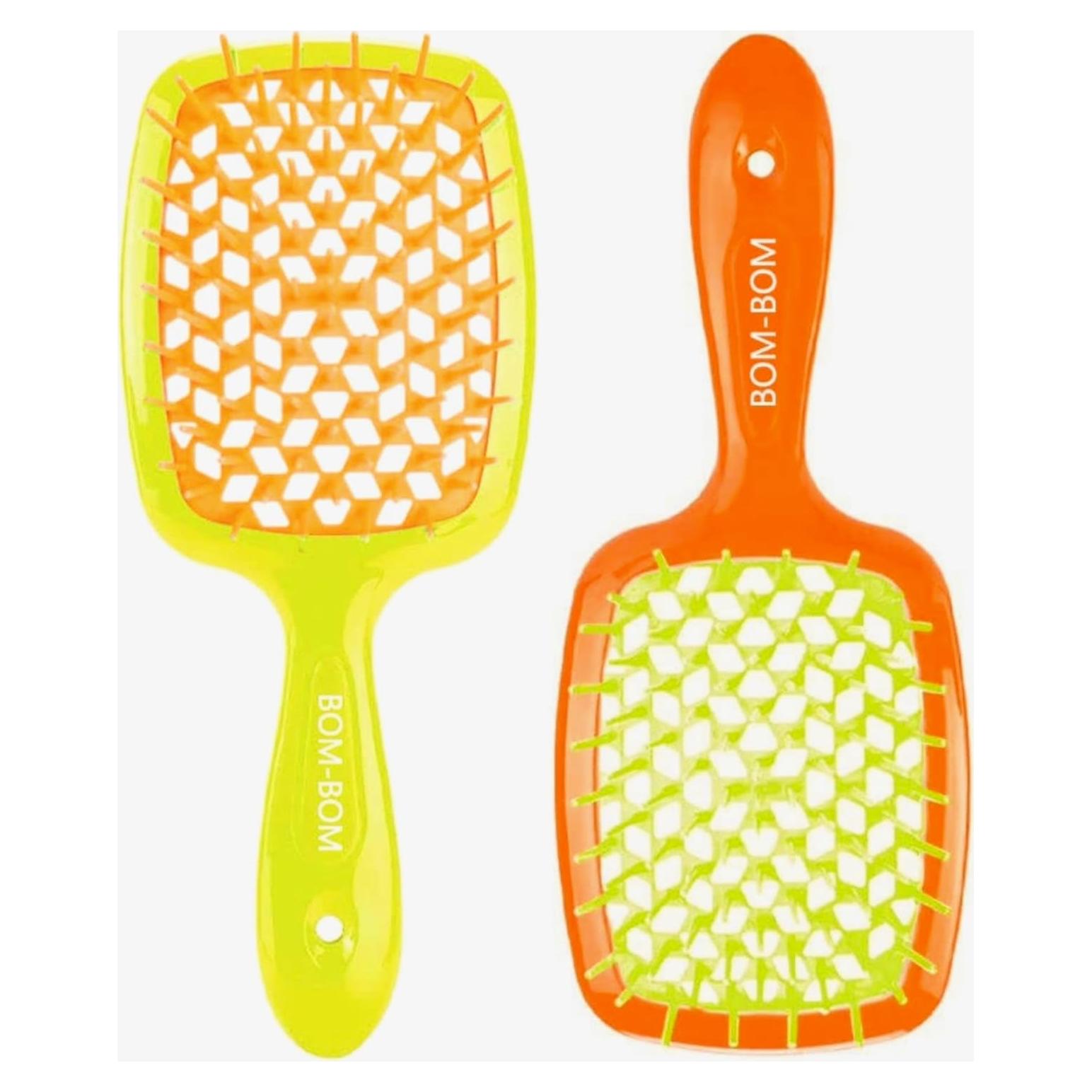 Kit de 2 Cepillos Desenredantes BOM BOM para Cabello Húmedo y Seco