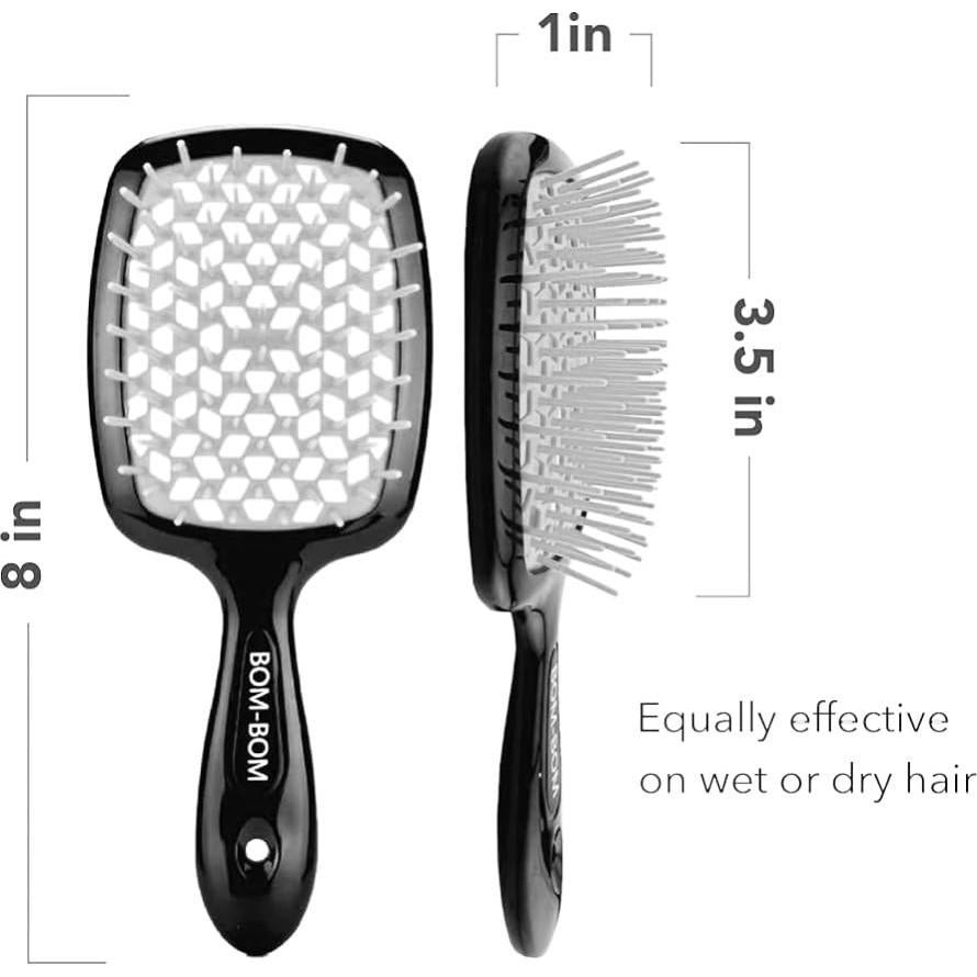 Kit de 2 Cepillos Desenredantes BOM BOM para Cabello Húmedo y Seco