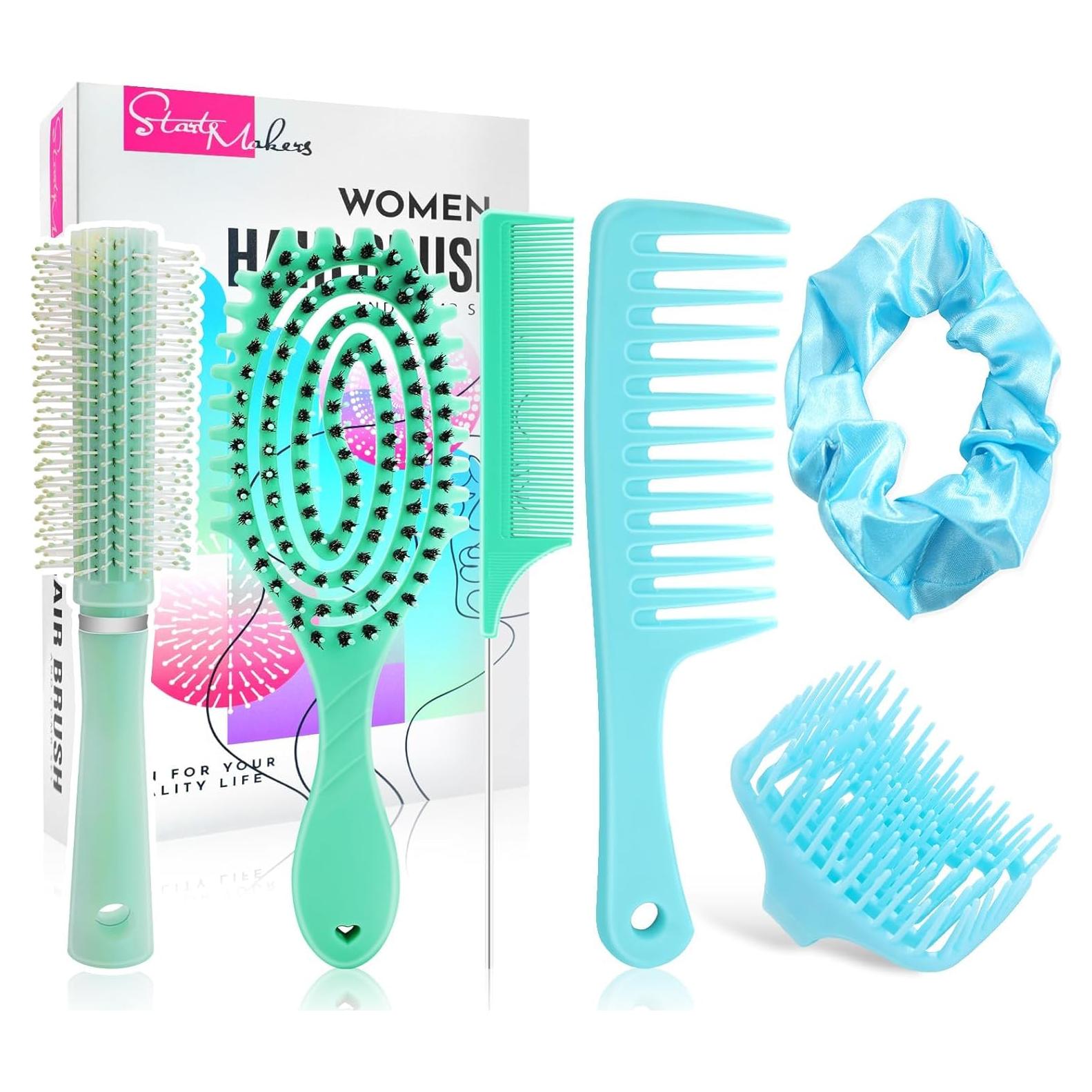 Set de Cepillos para Cabello 6Pcs START MAKERS Azul