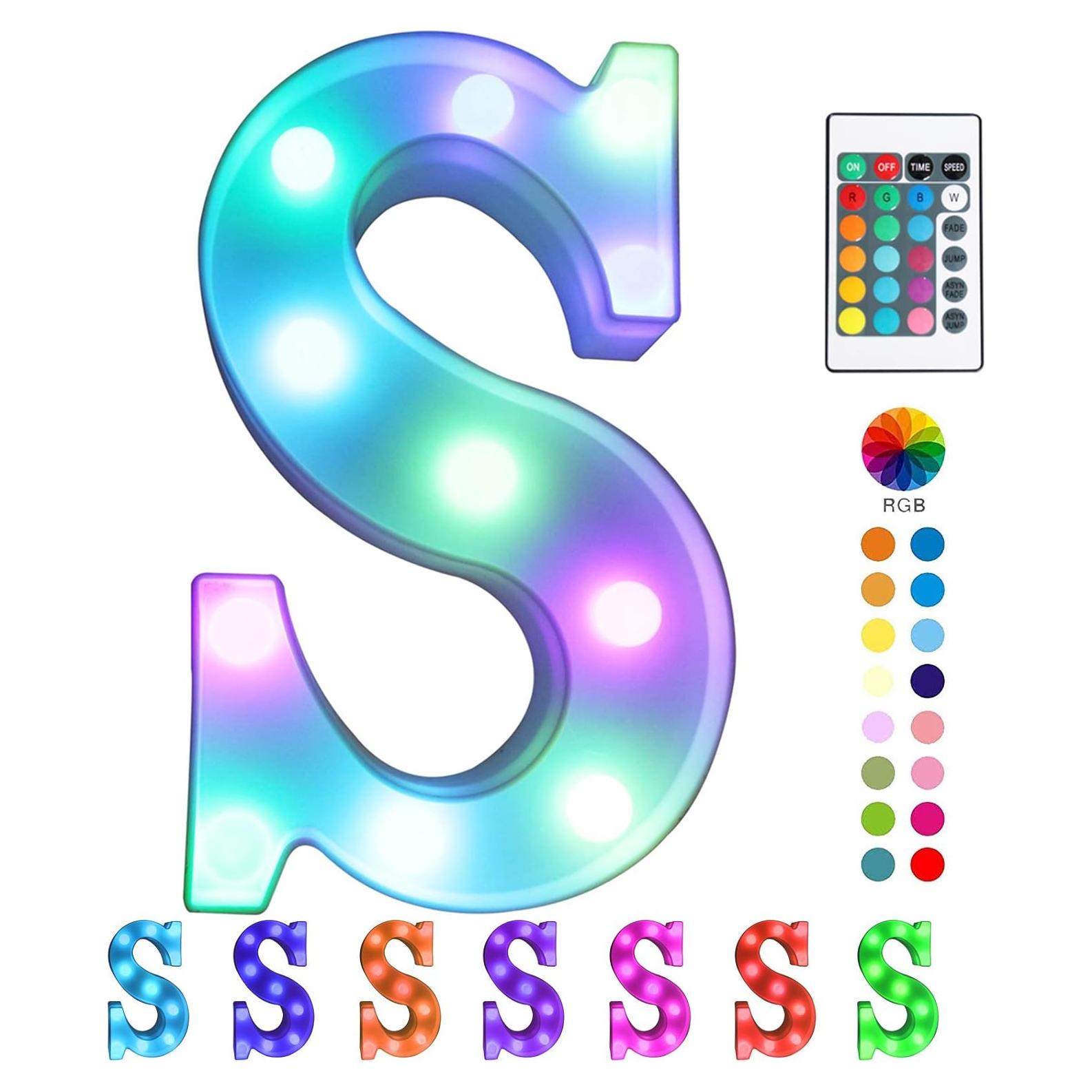 Letra de Neón Colorida Pooqla S con Control Remoto - 16 Colores