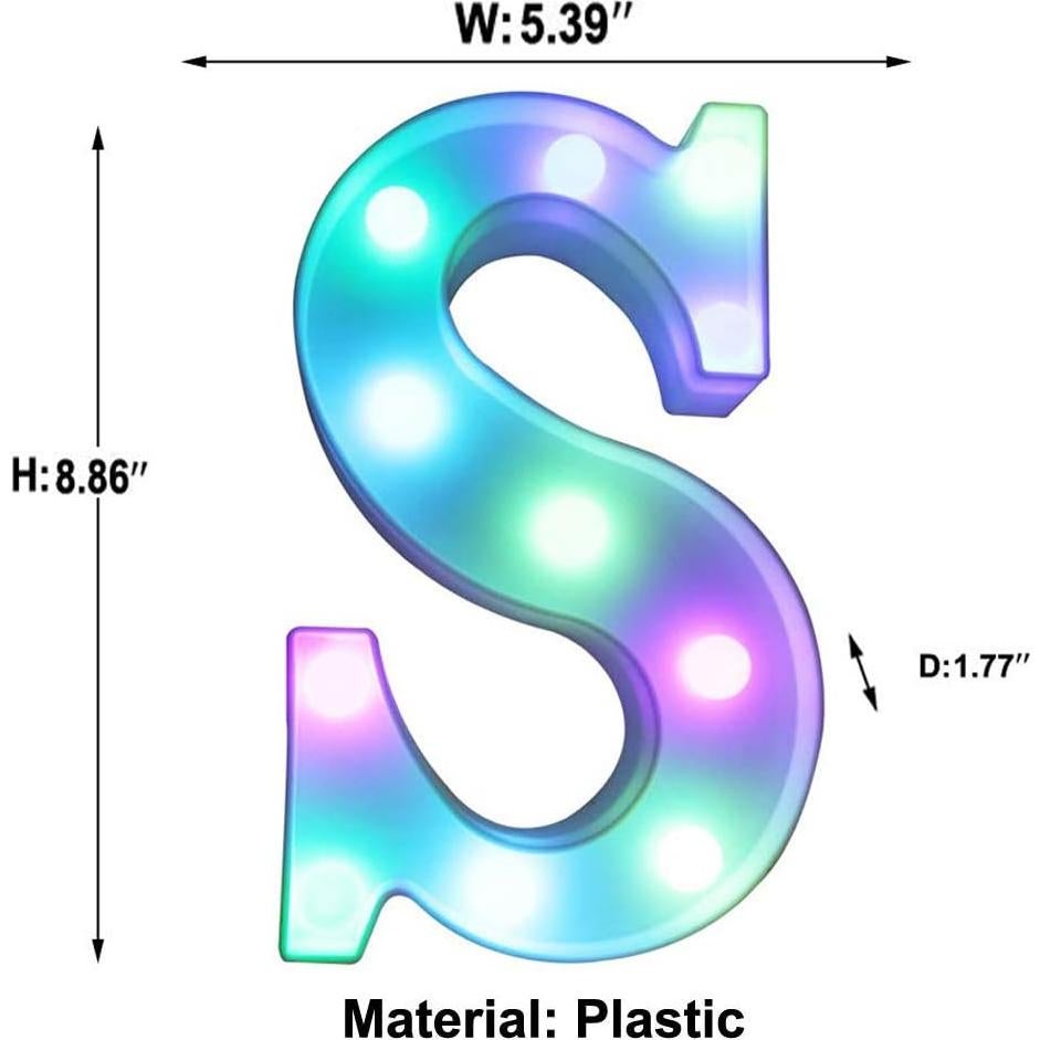 Letra de Neón Colorida Pooqla S con Control Remoto - 16 Colores