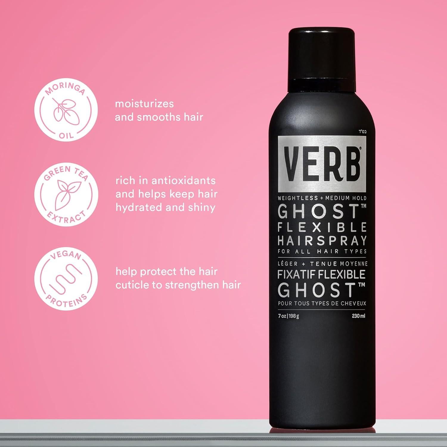 Spray Fijador Flexible VERB Ghost 50 ml - Anti-Frizz y Brillo
