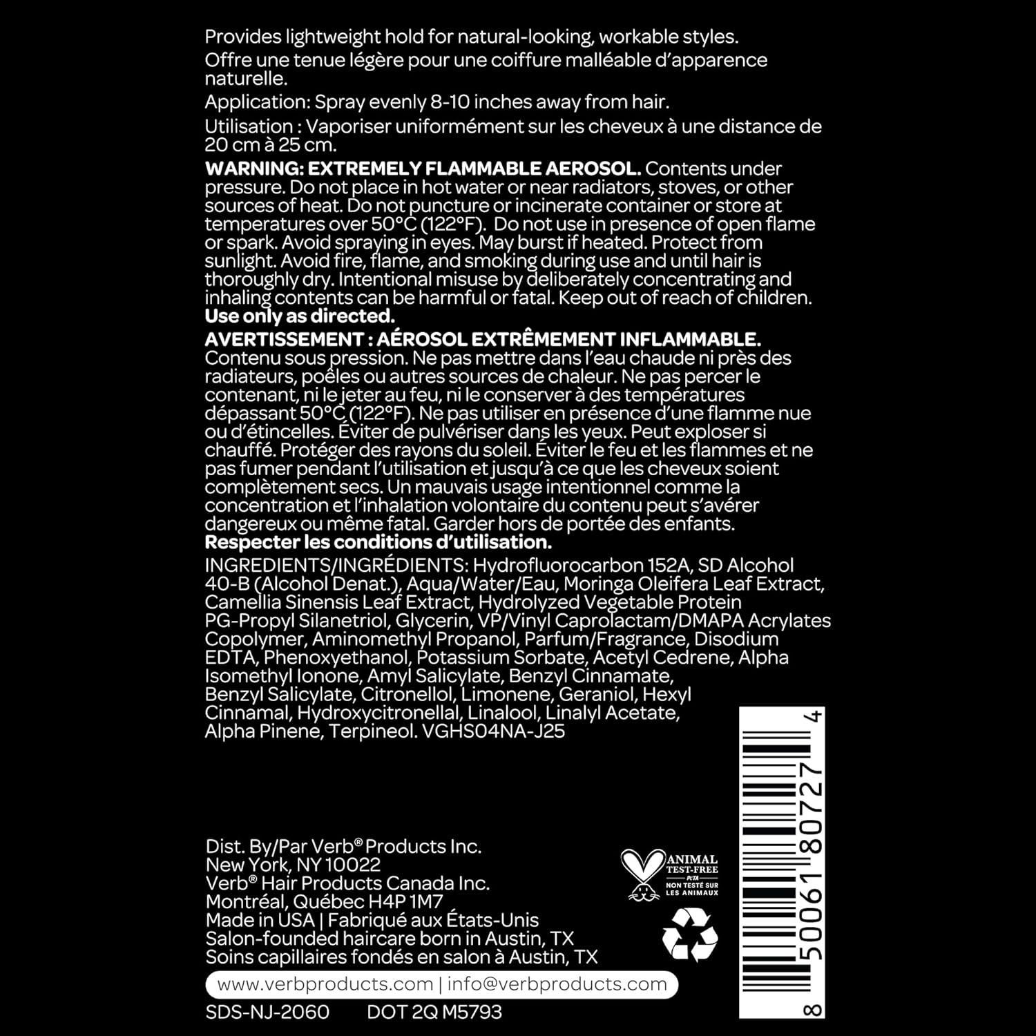 Spray Fijador Flexible VERB Ghost 50 ml - Anti-Frizz y Brillo