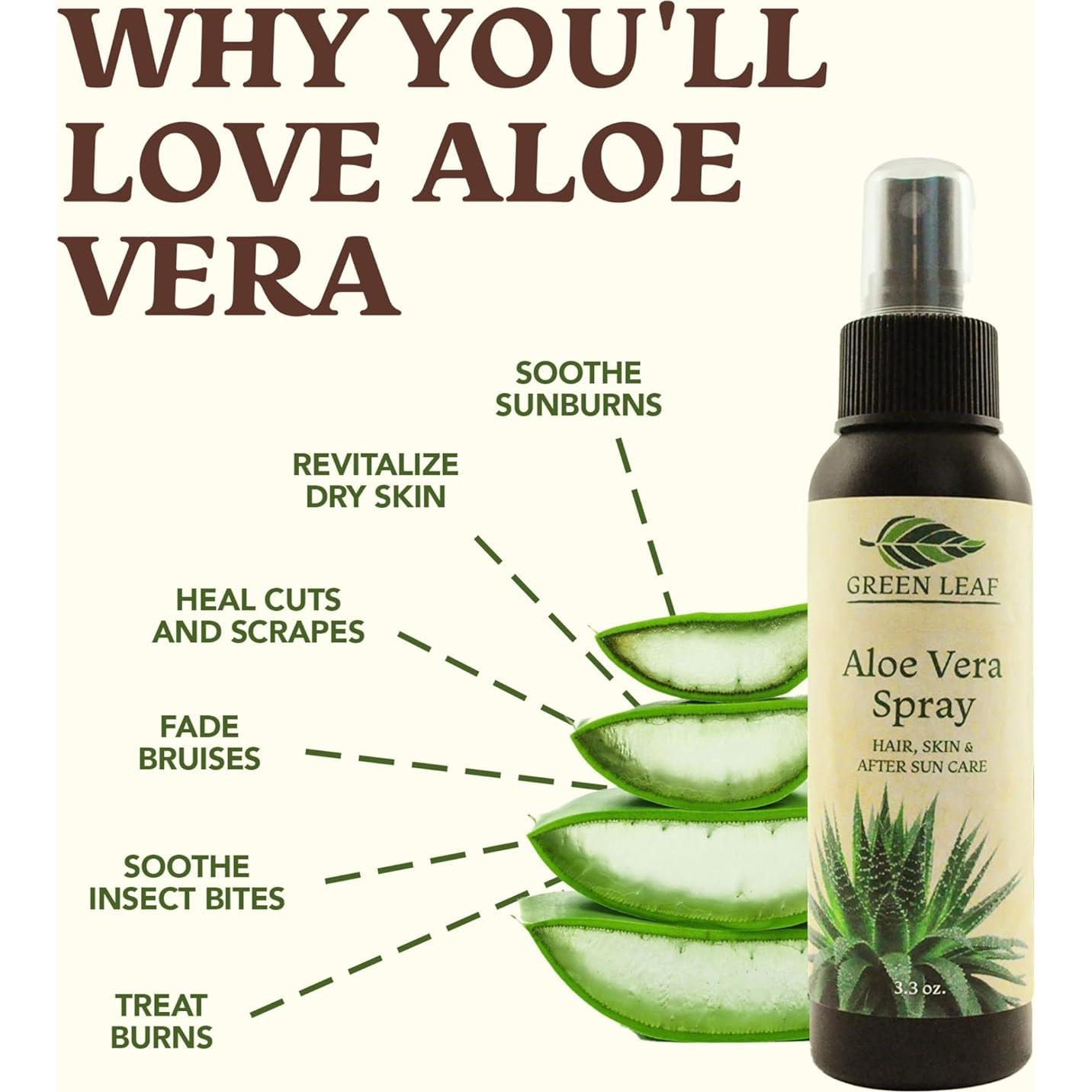 Spray de Aloe Vera 100% Puro 3.3oz | Hidratante Facial y Capilar