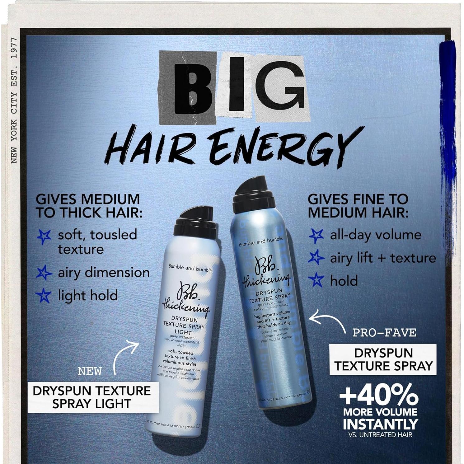 Spray Texturizador Bumble and bumble 42g - Voluminizador Ligero