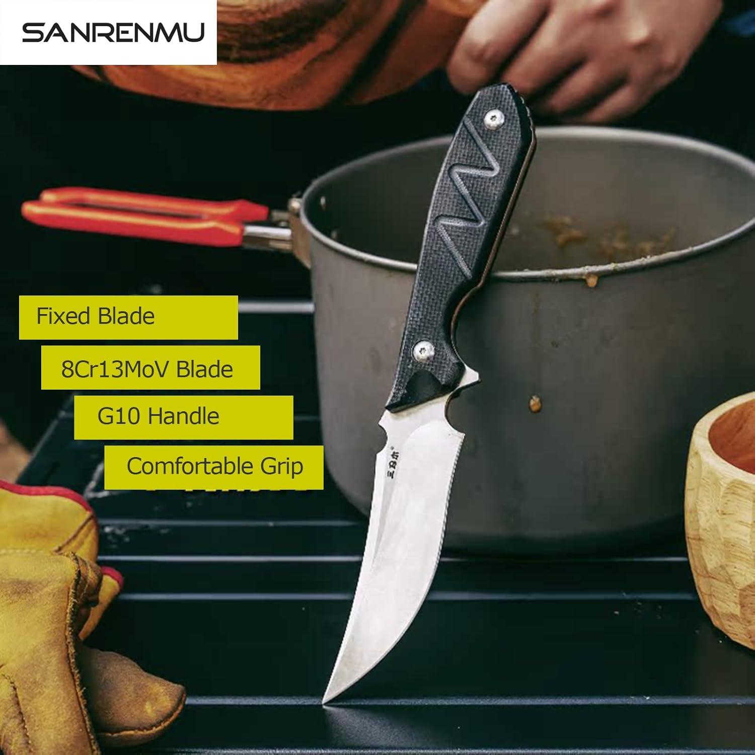 Cuchillo Sanrenmu SRM-S755 EDC 95mm Hoja Fija G10 Negro