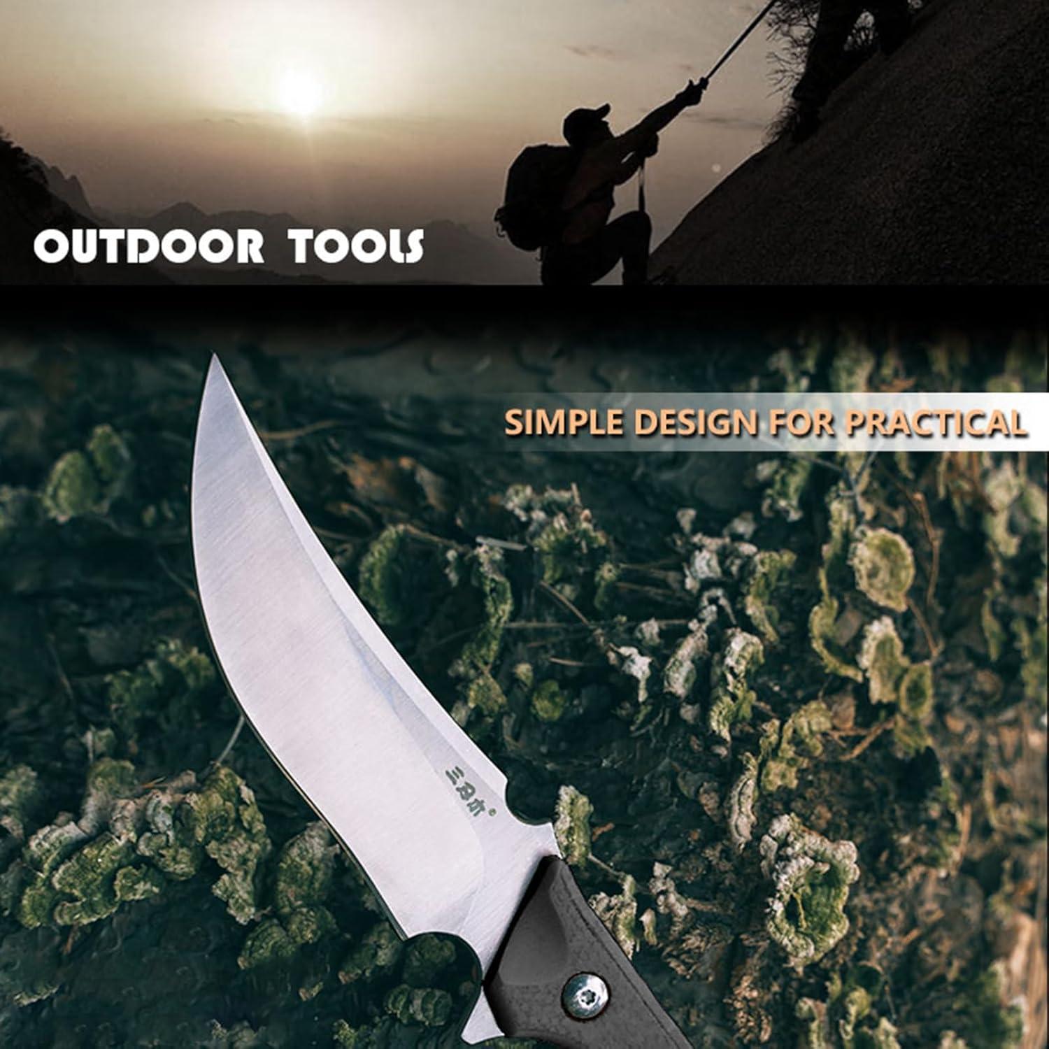 Cuchillo Sanrenmu SRM-S755 EDC 95mm Hoja Fija G10 Negro