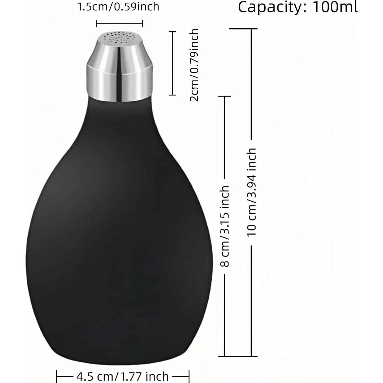 Botella de Spray de Polvo RyanDesign 100ml - Negro, Recargable