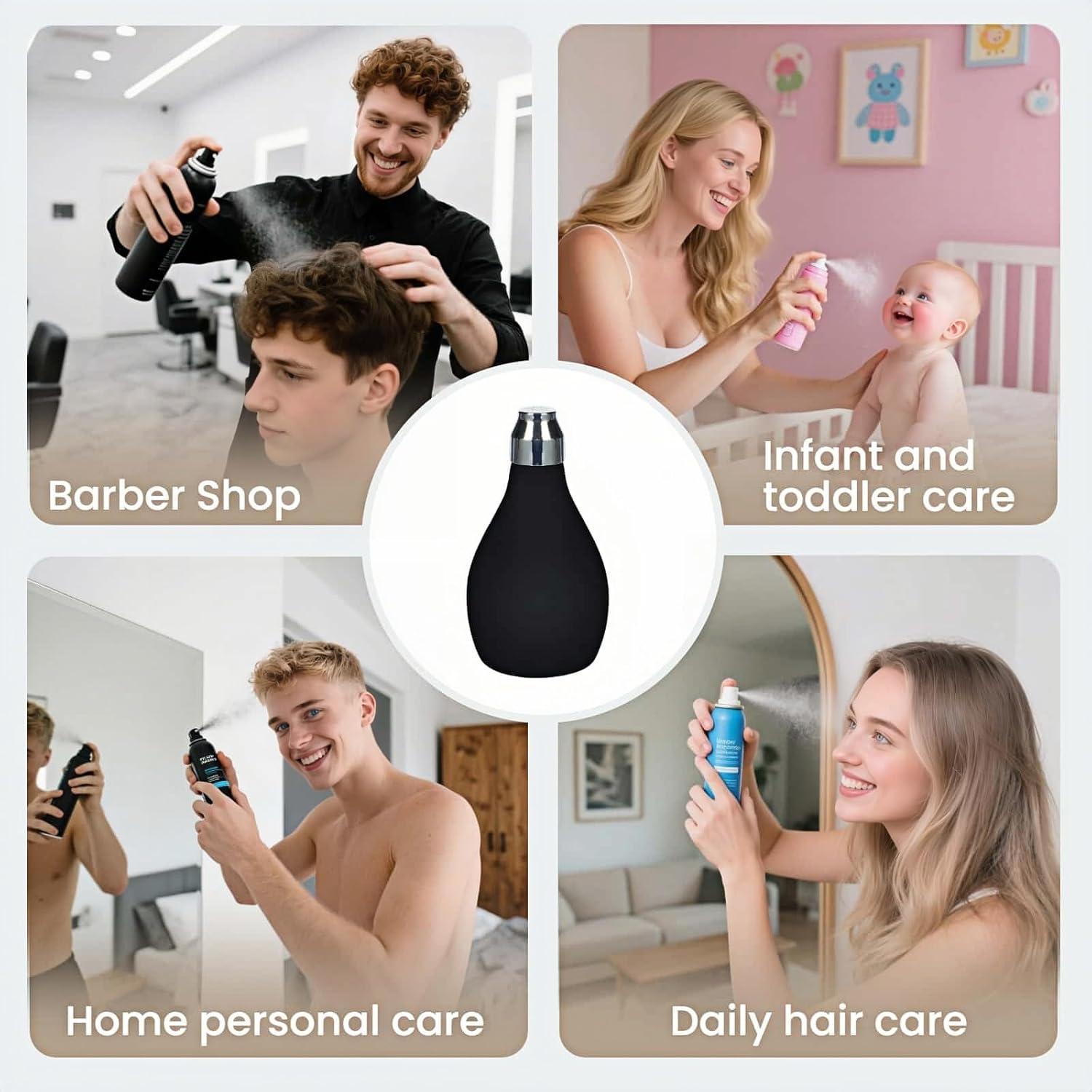 Botella de Spray de Polvo RyanDesign 100ml - Negro, Recargable