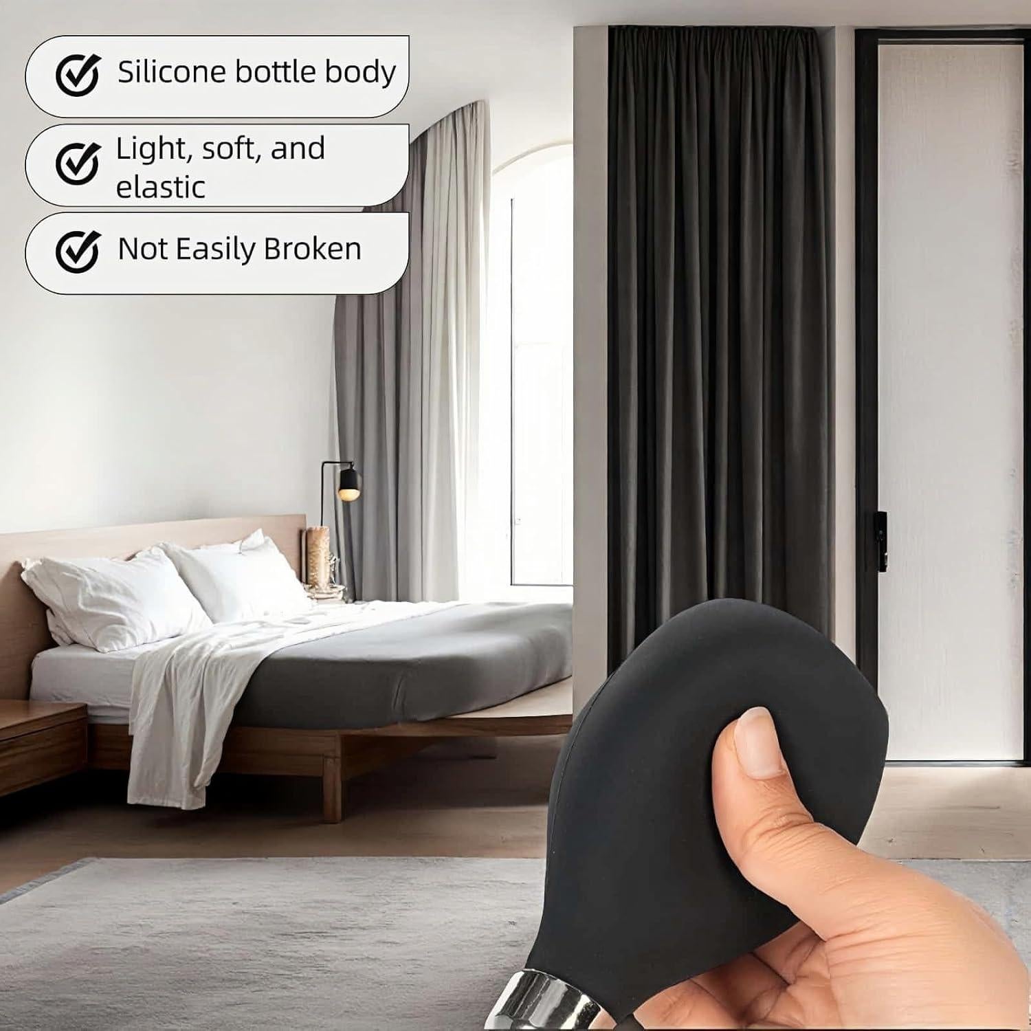 Botella de Spray de Polvo RyanDesign 100ml - Negro, Recargable