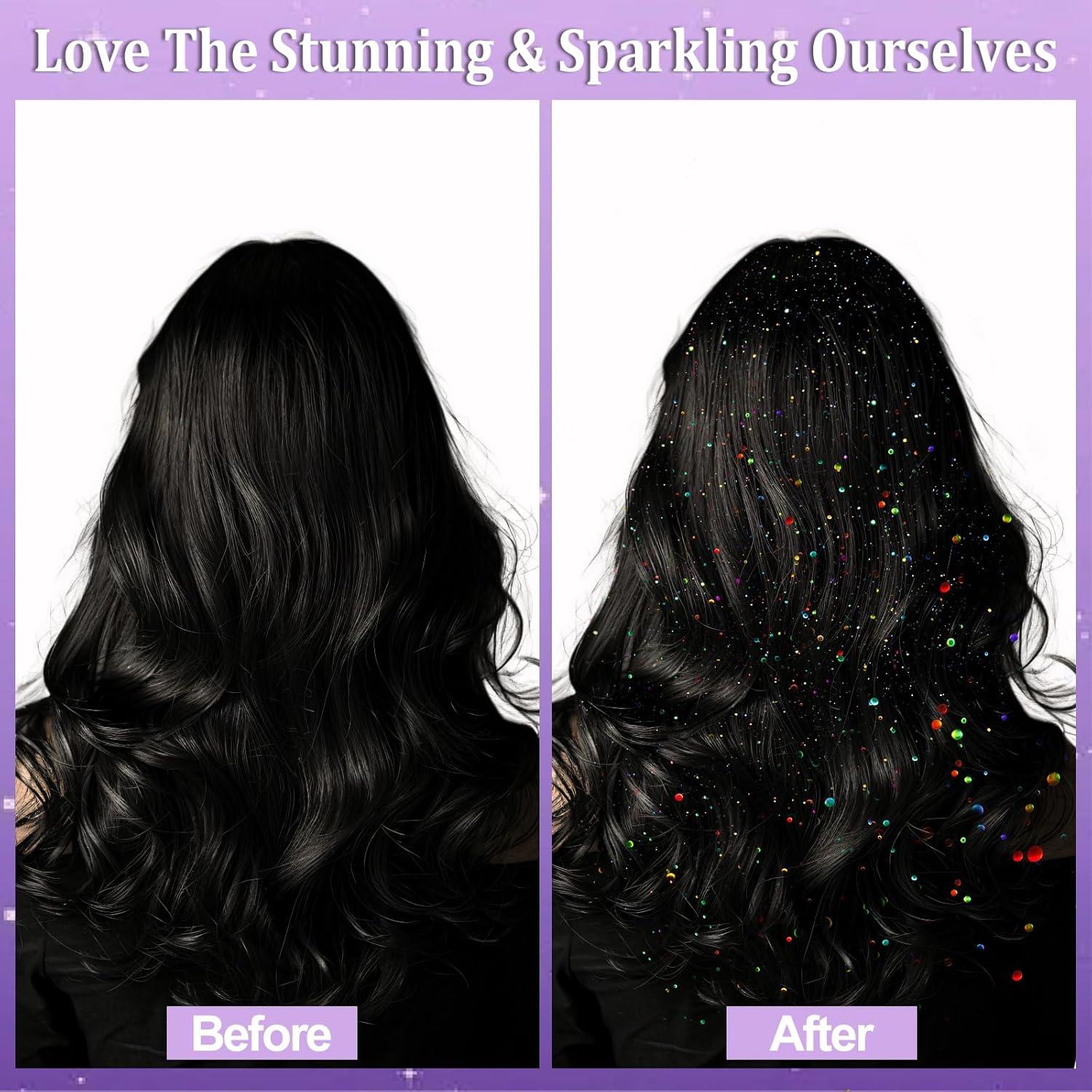 Spray Brillante Yosca 3Pcs 50ml Holográfico para Cuerpo y Cabello