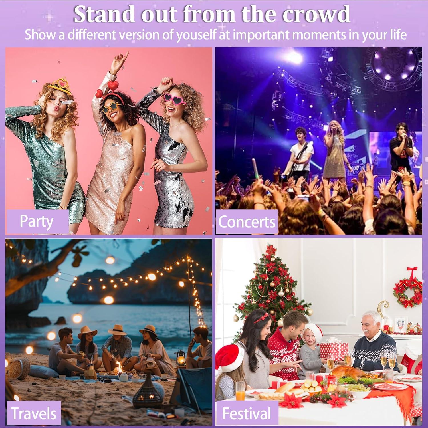 Spray Brillante Yosca 3Pcs 50ml Holográfico para Cuerpo y Cabello