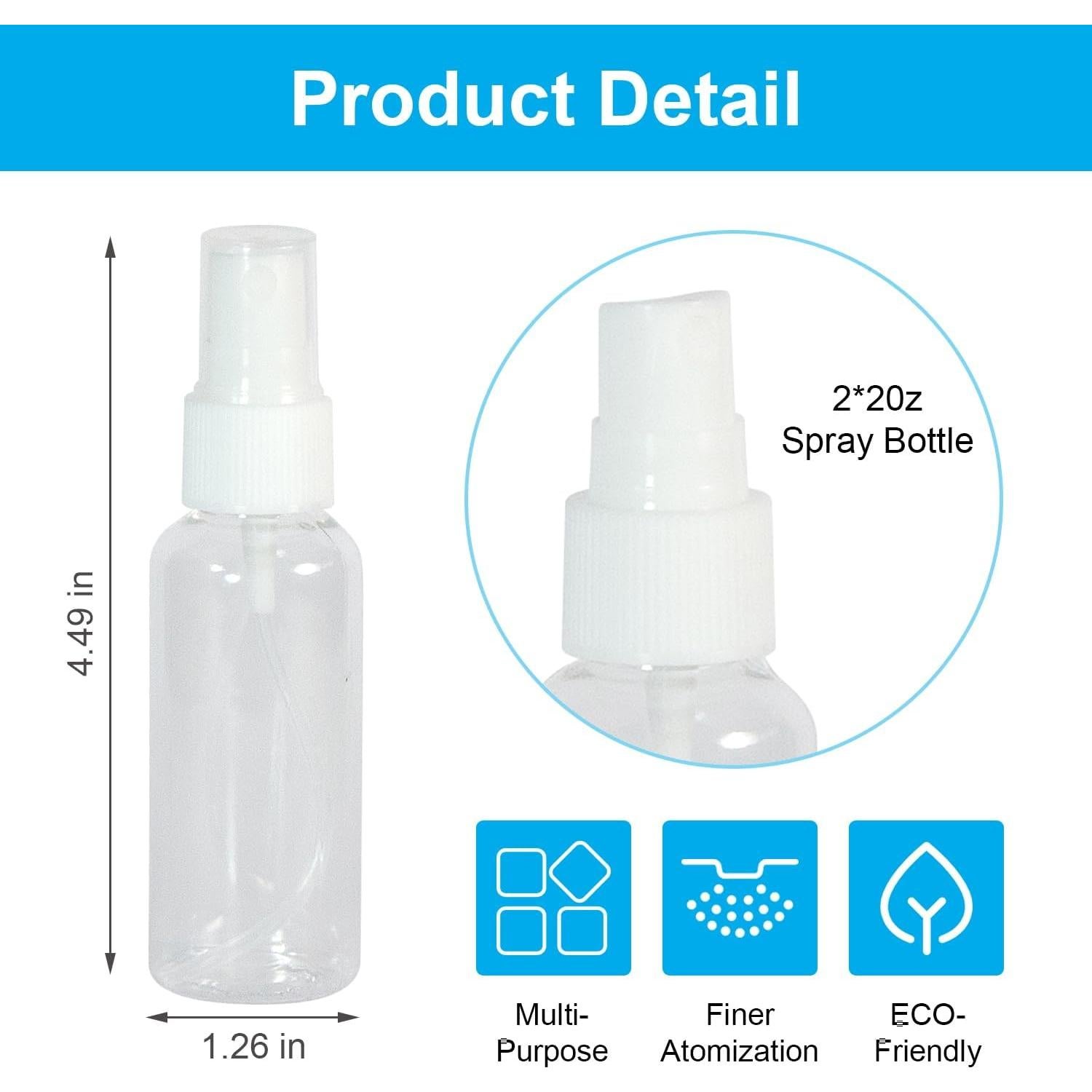 Botellas de Spray Reutilizables DESKEMAI 50ml, Nebulizador Fino, 2 Piezas