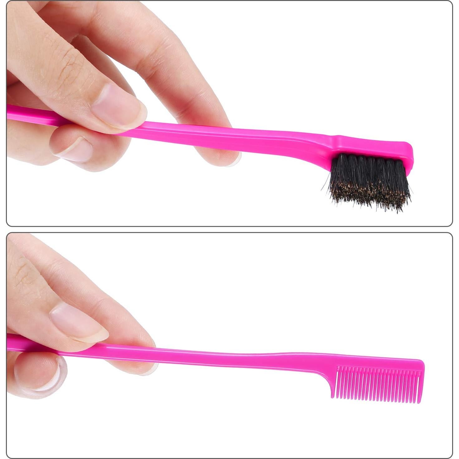 BBTO 10 Piezas Peines de Control de Bordes Doble Cara Rosa