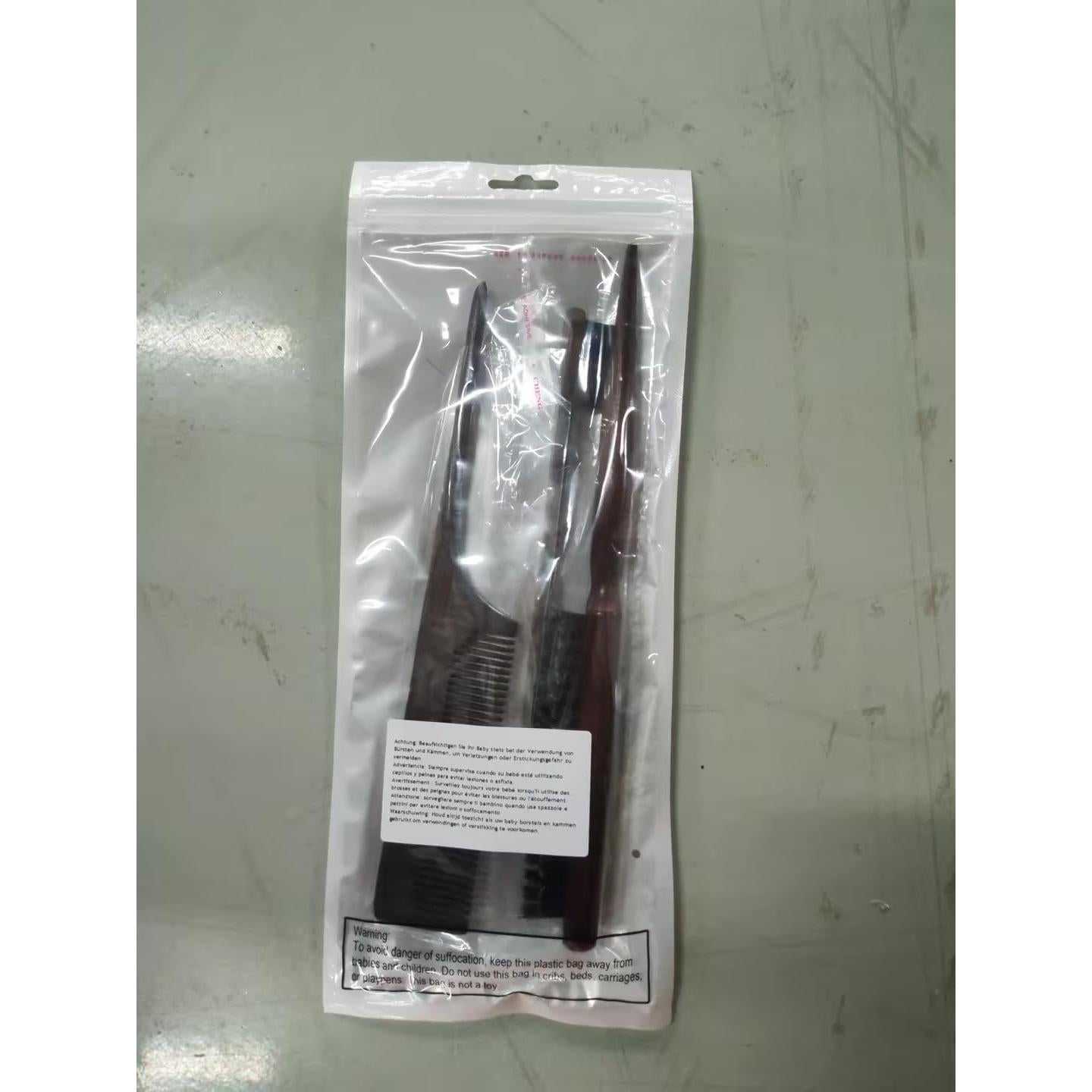 Set de 3 Cepillos de Cabello Geiserailie de Madera Natural