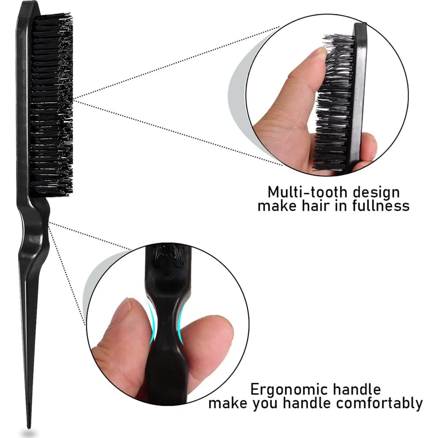 Juego de Peines Negro 3 Piezas Much Hotter - Cepillo y Peine