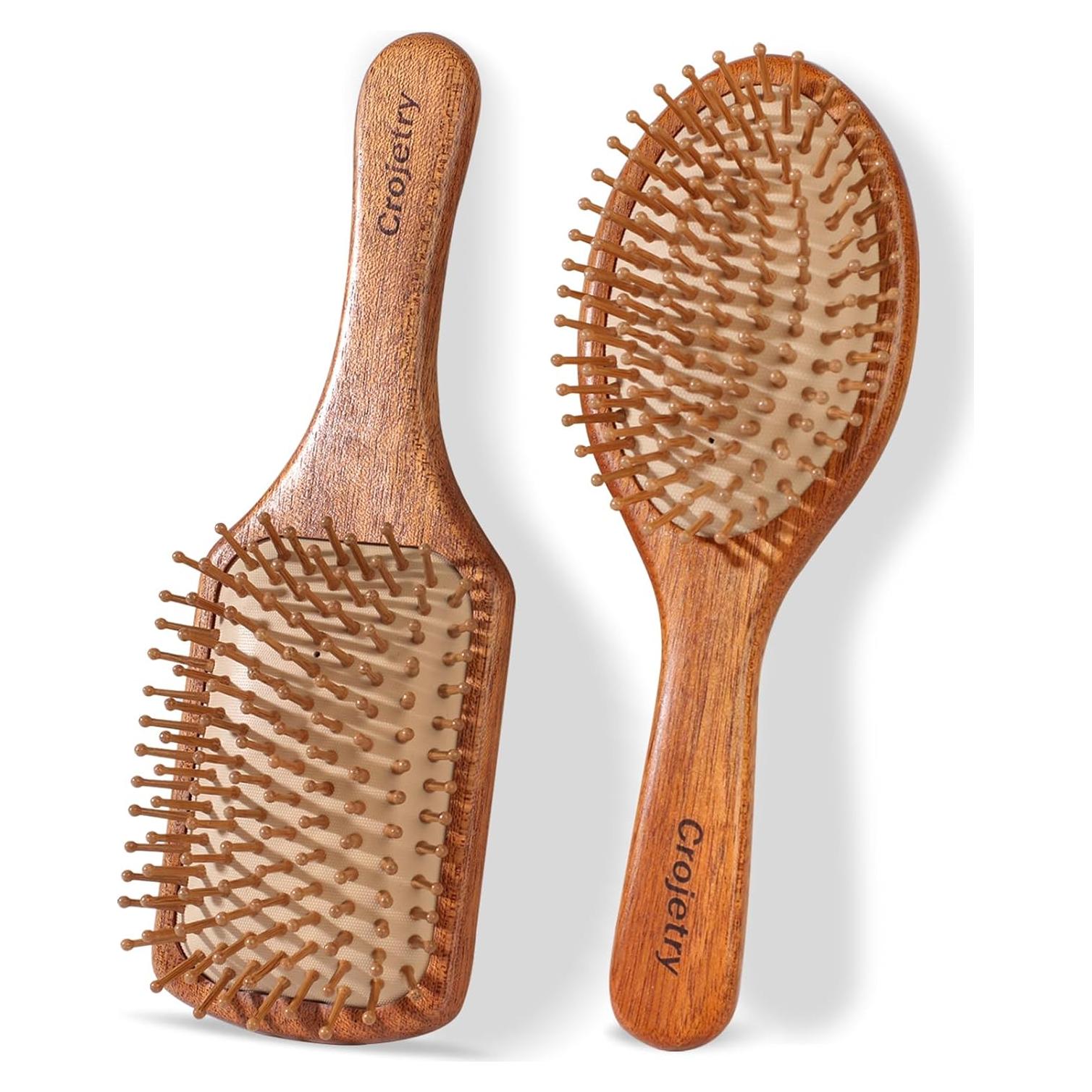 Juego de Cepillos de Pelo de Bambú 2 Piezas - Crojetry