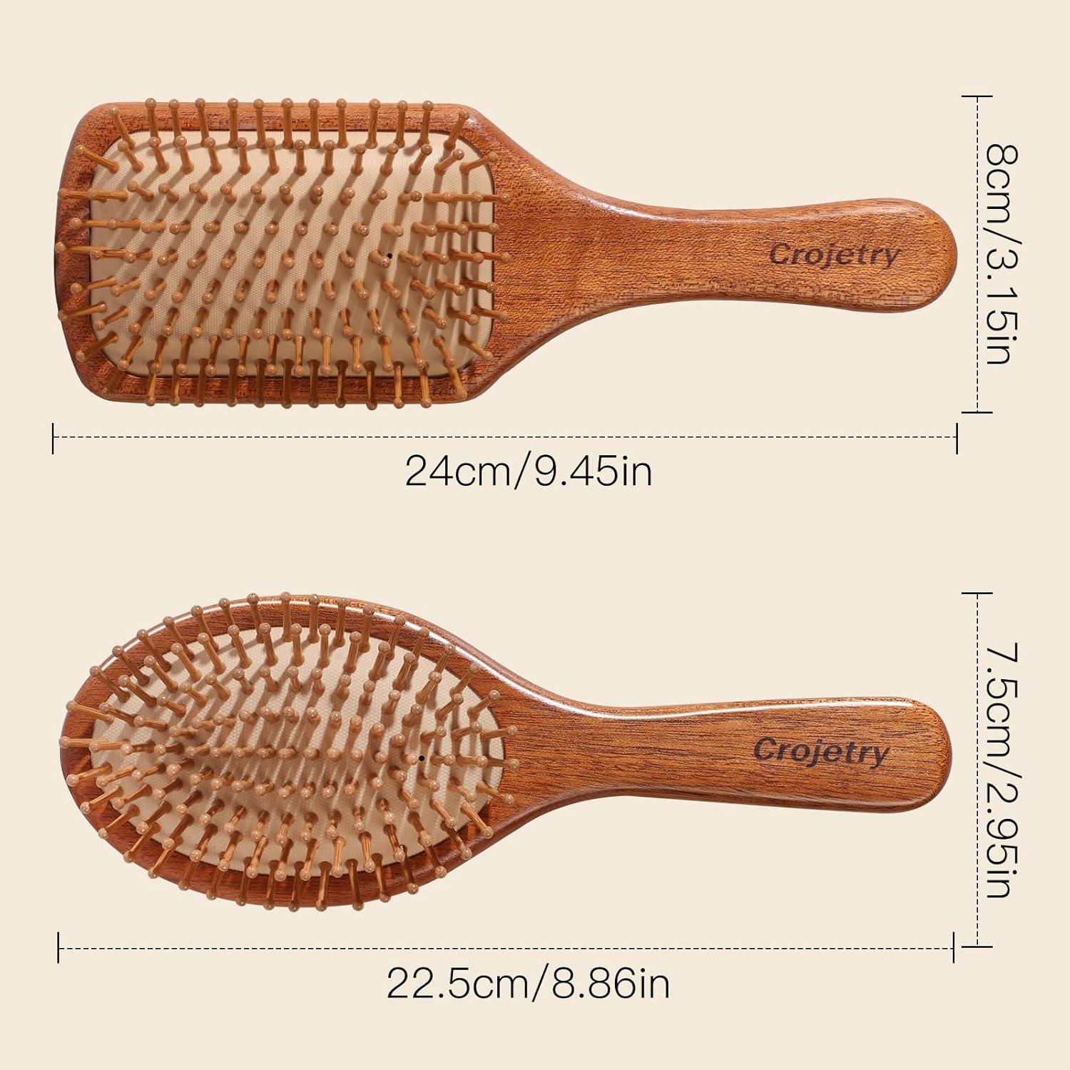Juego de Cepillos de Pelo de Bambú 2 Piezas - Crojetry