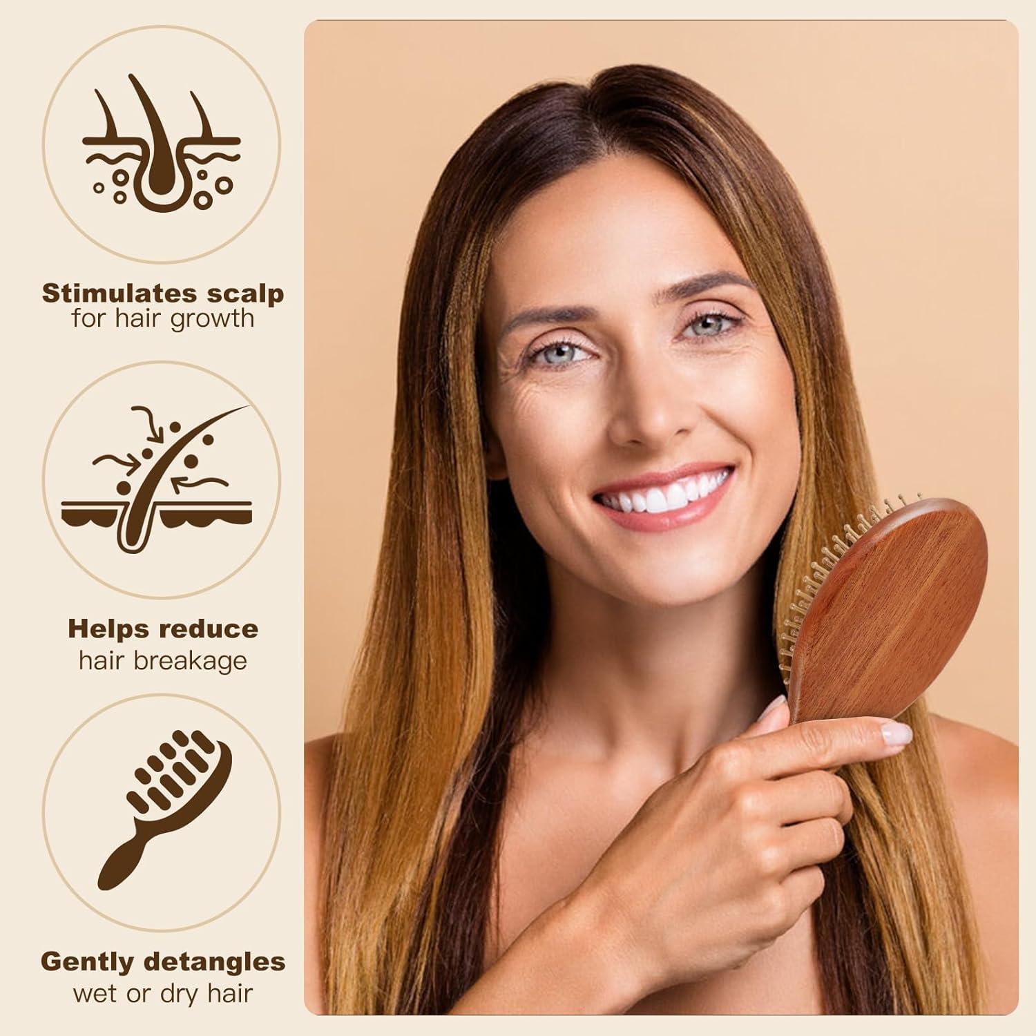 Juego de Cepillos de Pelo de Bambú 2 Piezas - Crojetry