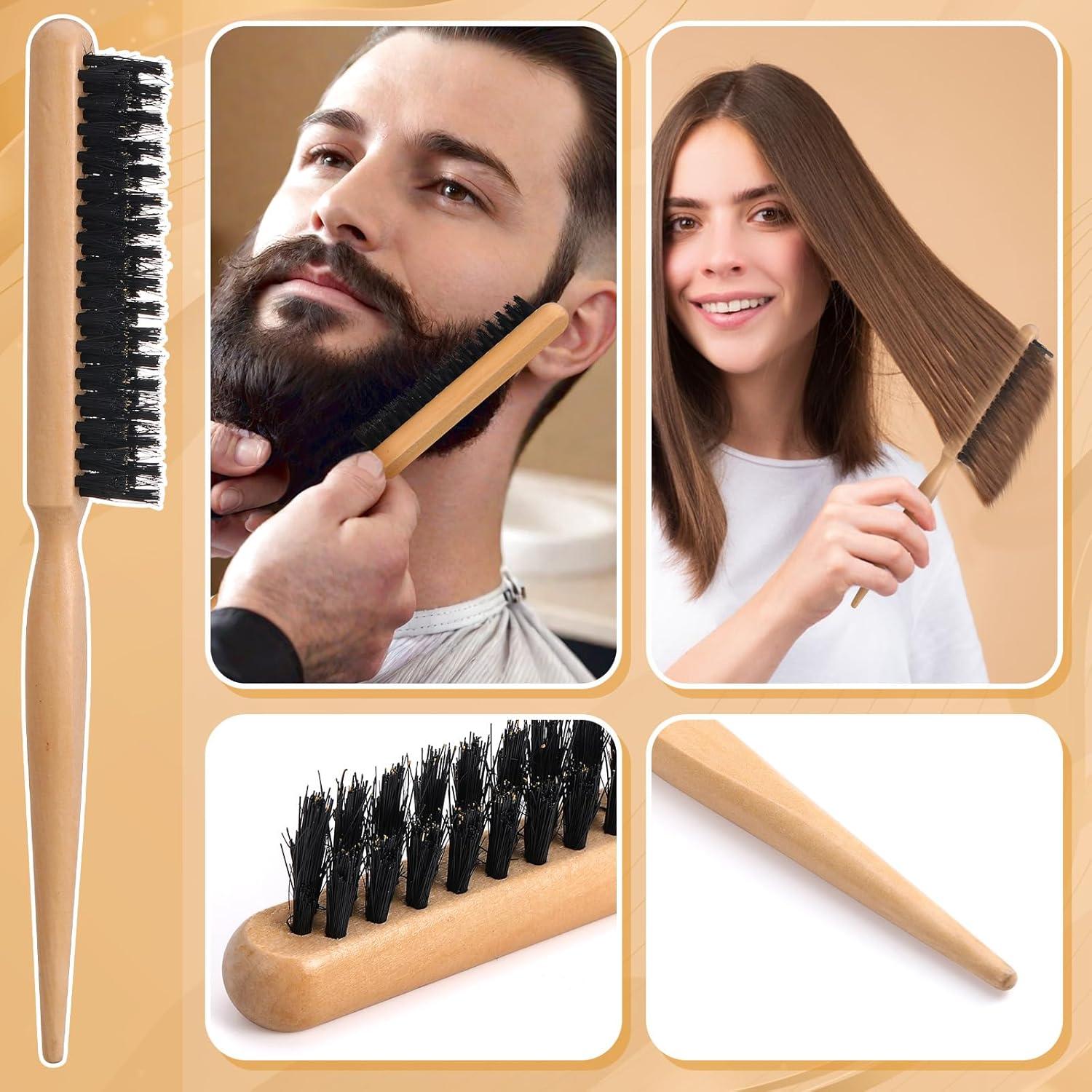 Juego de 6 cepillos de cerdas de jabalí auroray para peinar