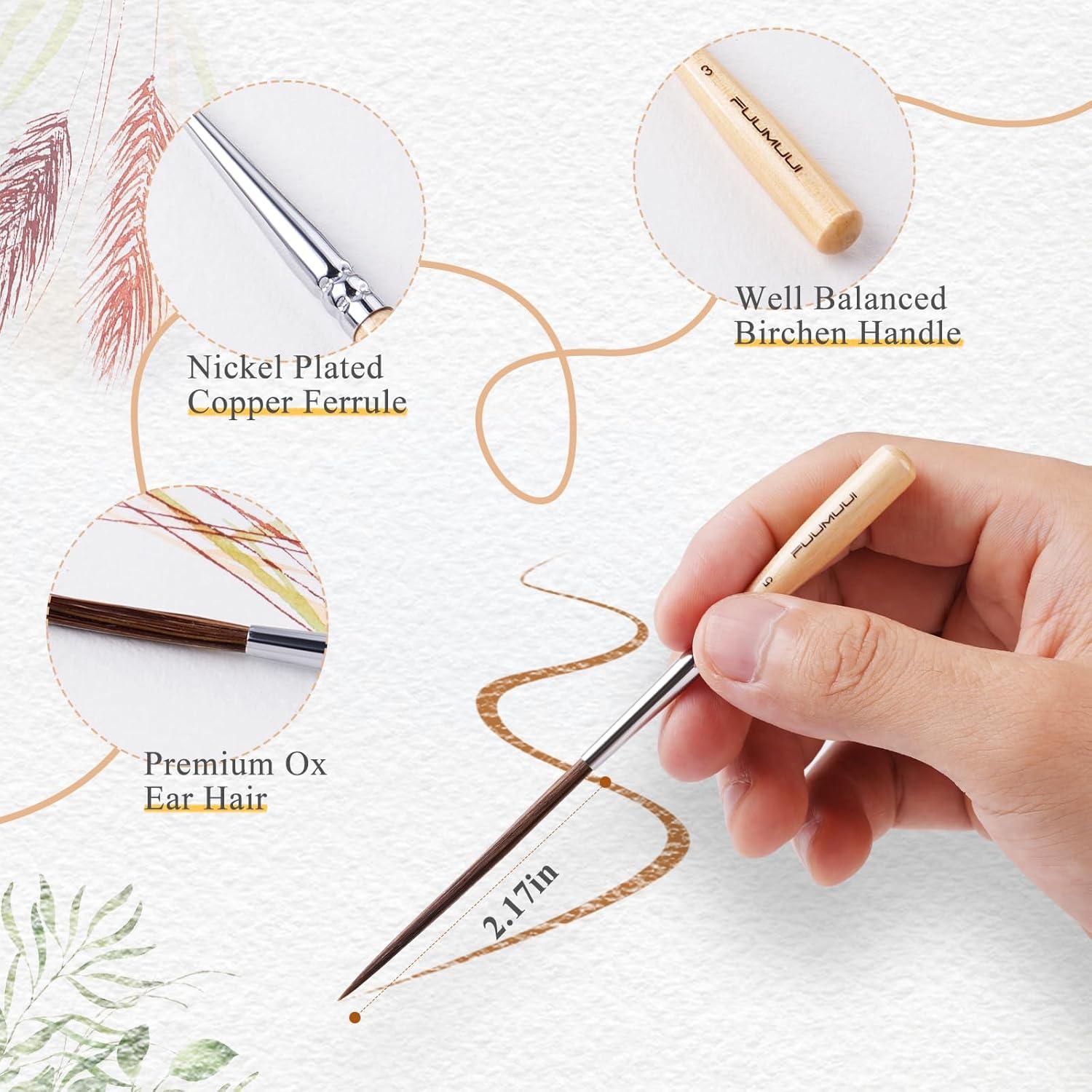 Pinceles Fuumuui Long Liner 3pcs - Cerda Sintética para Detalle