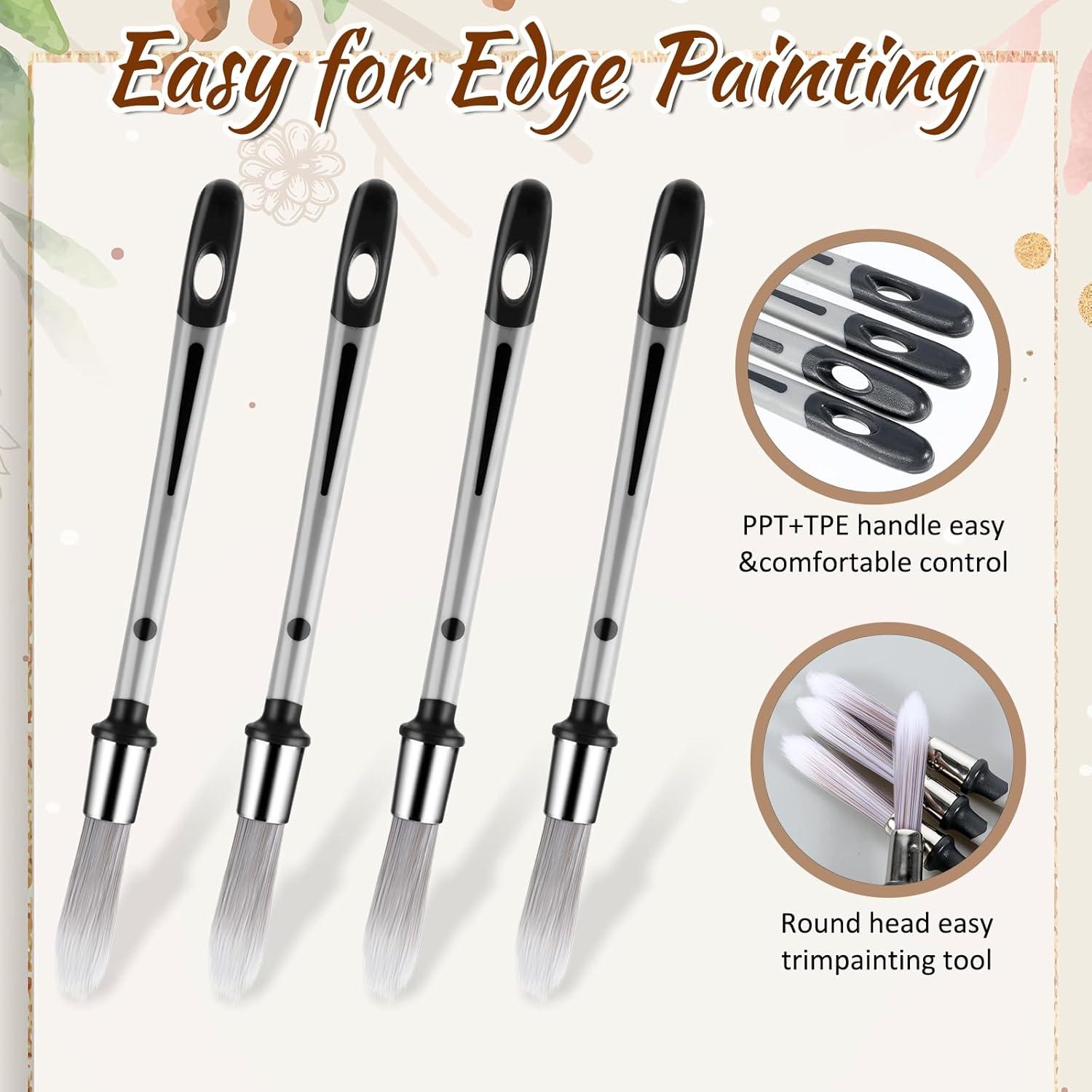 Juego de 4 Pinceles de Pintura Larrel para Detalles 0.94 cm