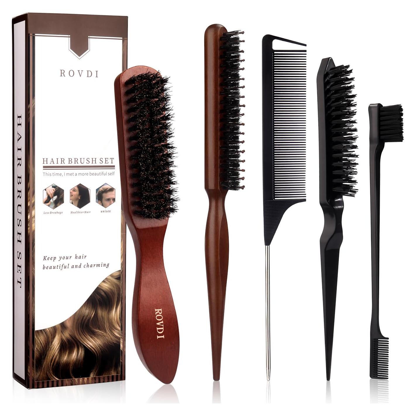 Set de 5 Piezas de Cepillos y Peines ROVID para Estilizado